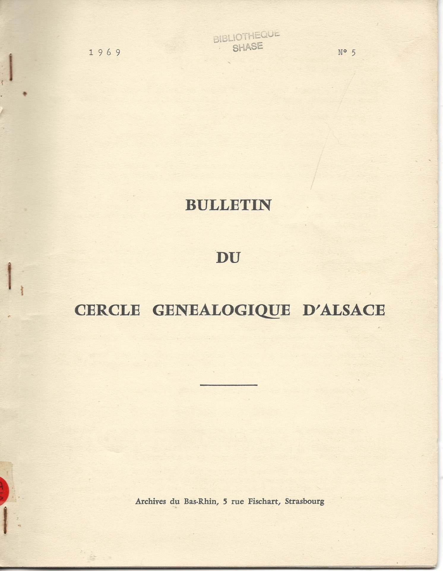Bulletin du Cercle Généalogique d'Alsace