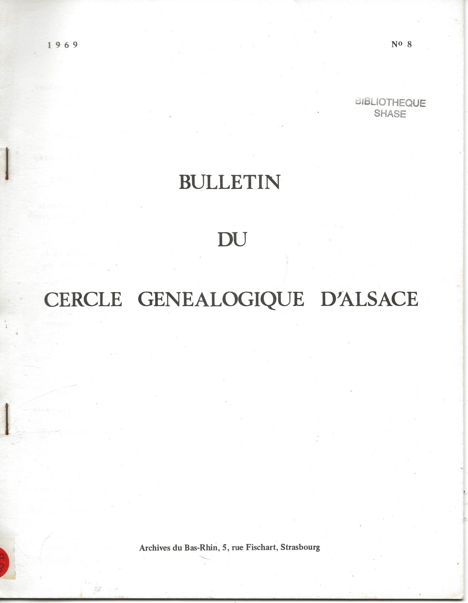 Bulletin du Cercle Généalogique d'Alsace