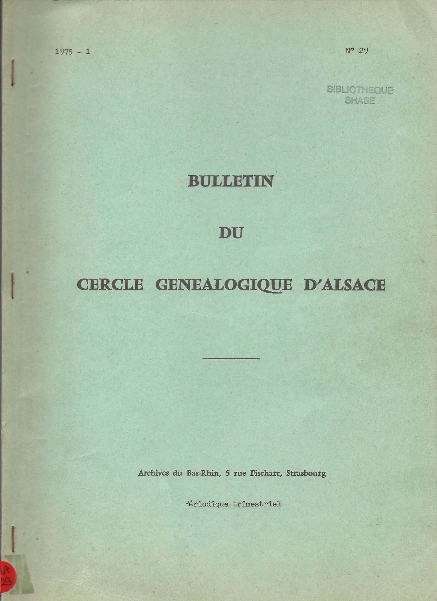 Bulletin du Cercle Généalogique d'Alsace