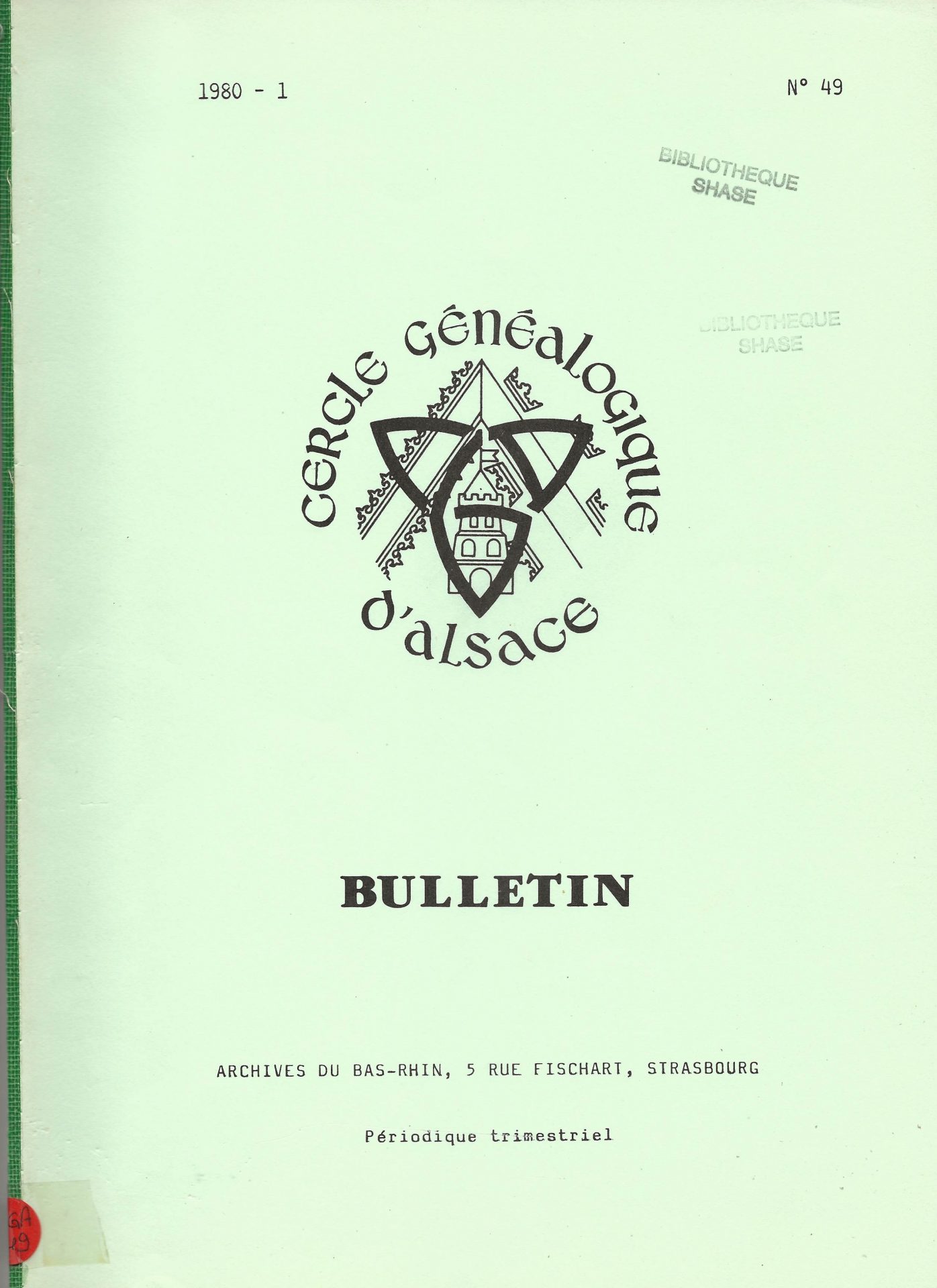 Bulletin du Cercle Généalogique d'Alsace