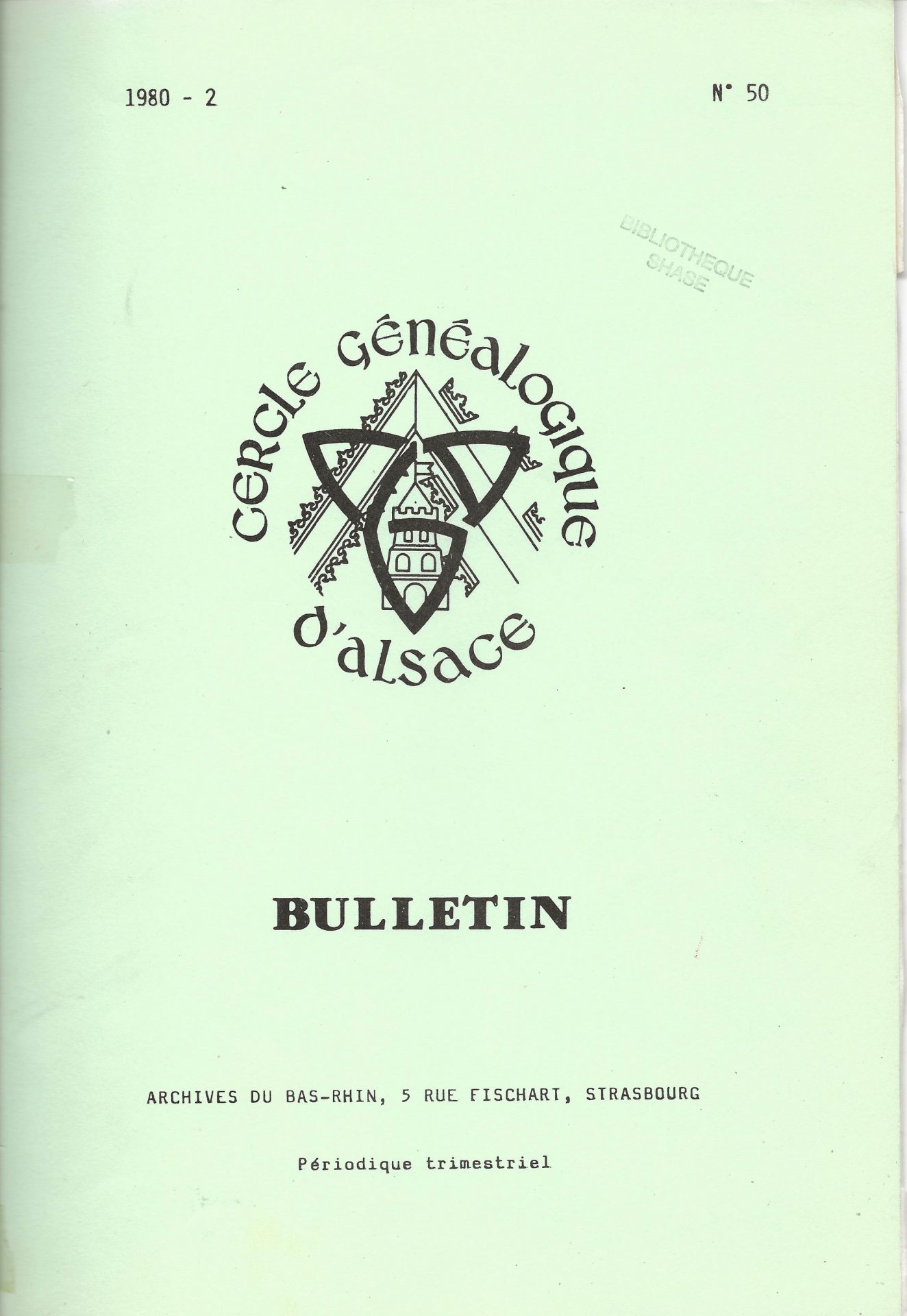 Bulletin du Cercle Généalogique d'Alsace