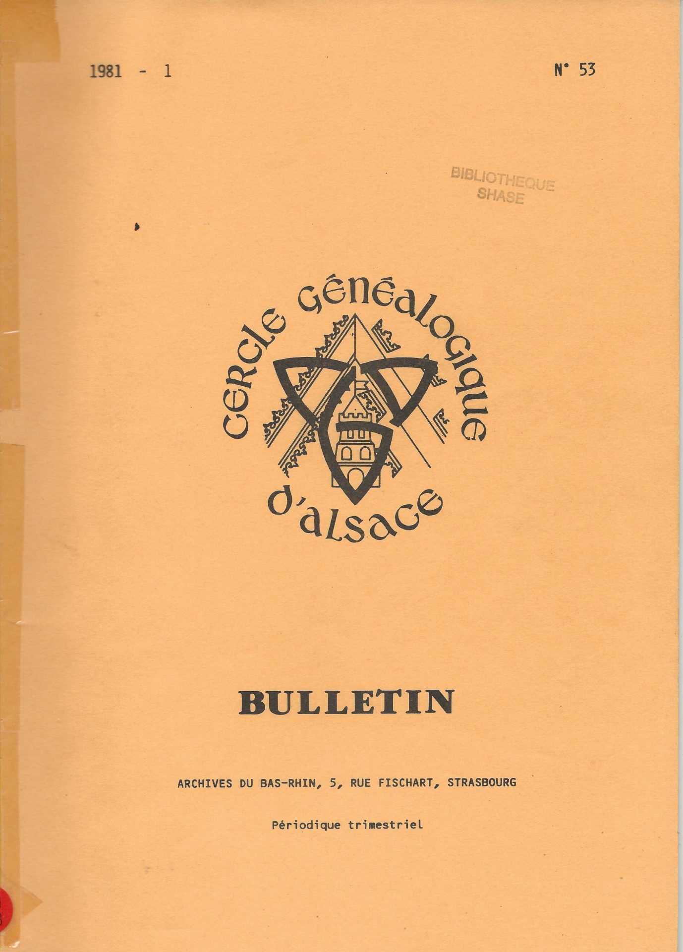 Bulletin du Cercle Généalogique d'Alsace