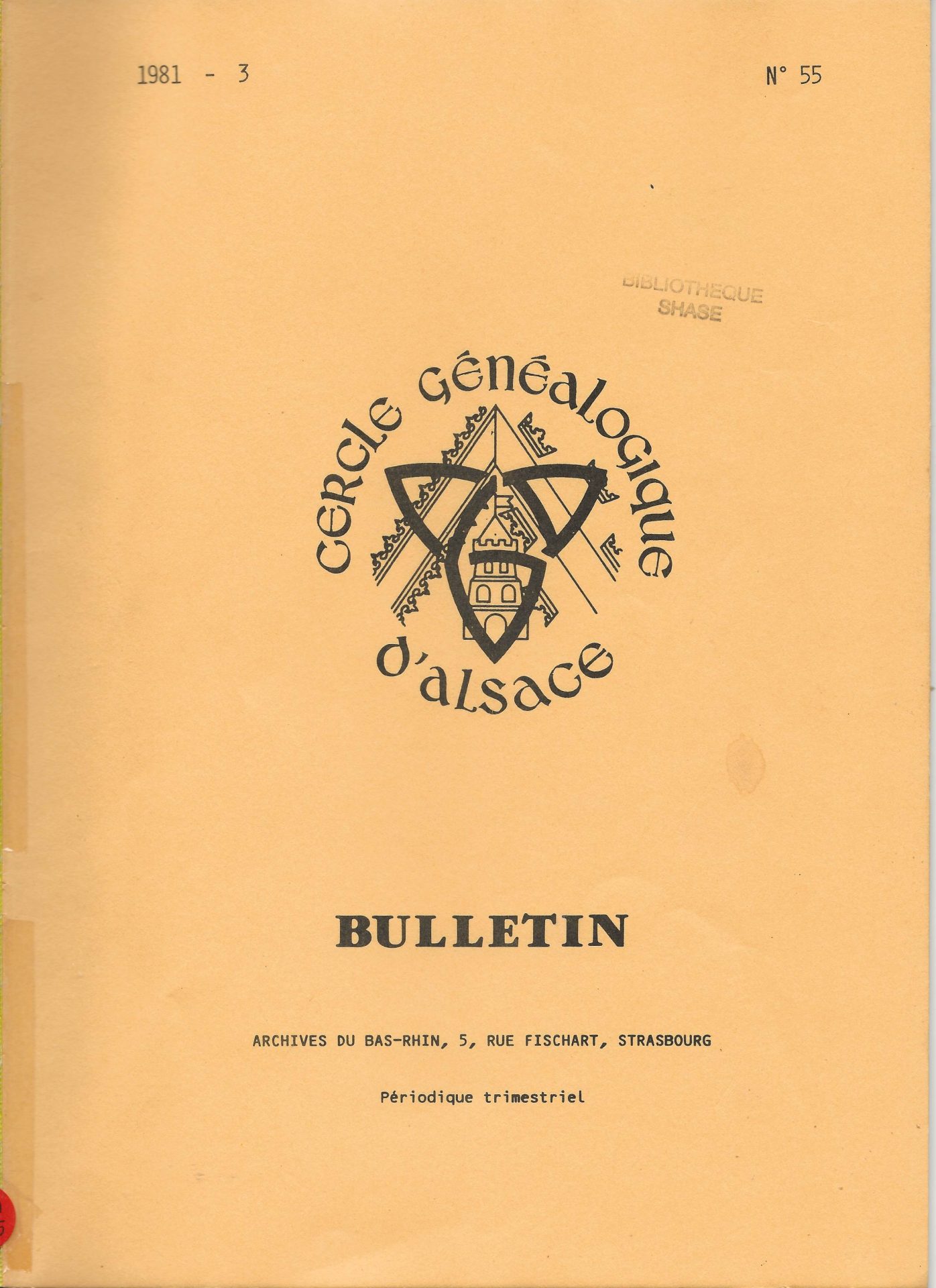 Bulletin du Cercle Généalogique d'Alsace