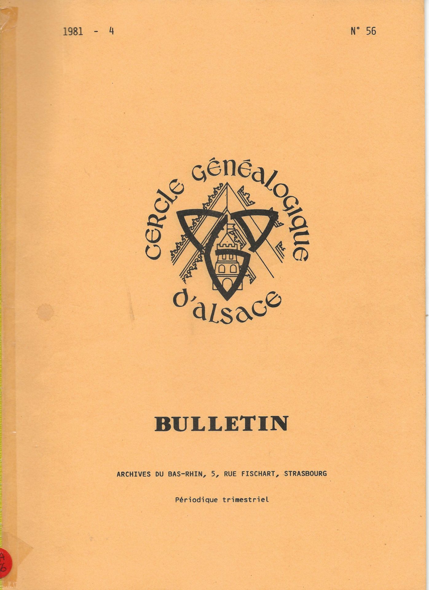 Bulletin du Cercle Généalogique d'Alsace
