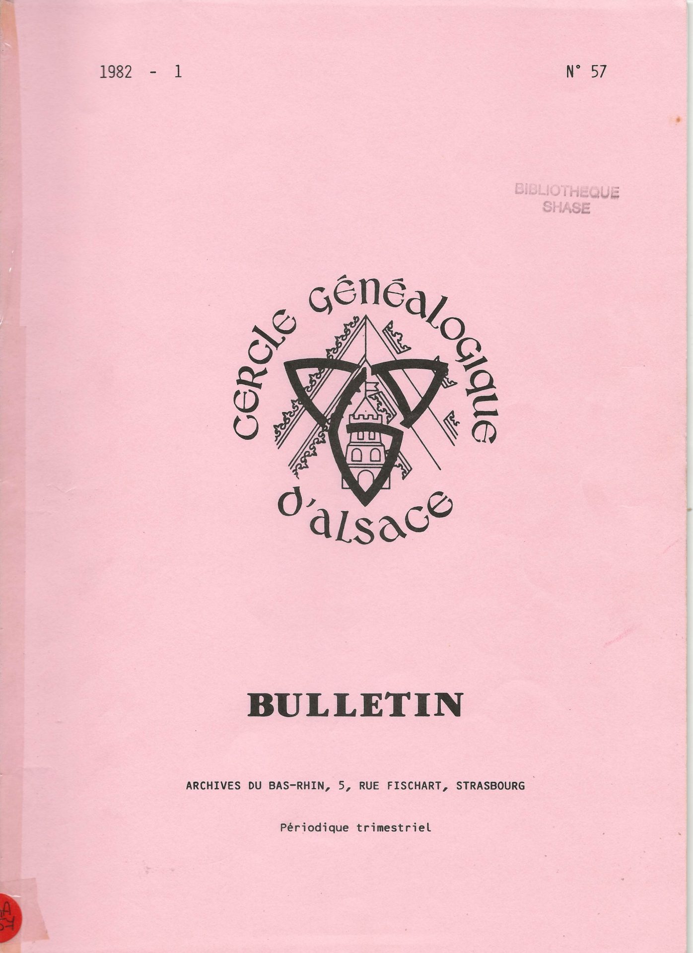 Bulletin du Cercle Généalogique d'Alsace