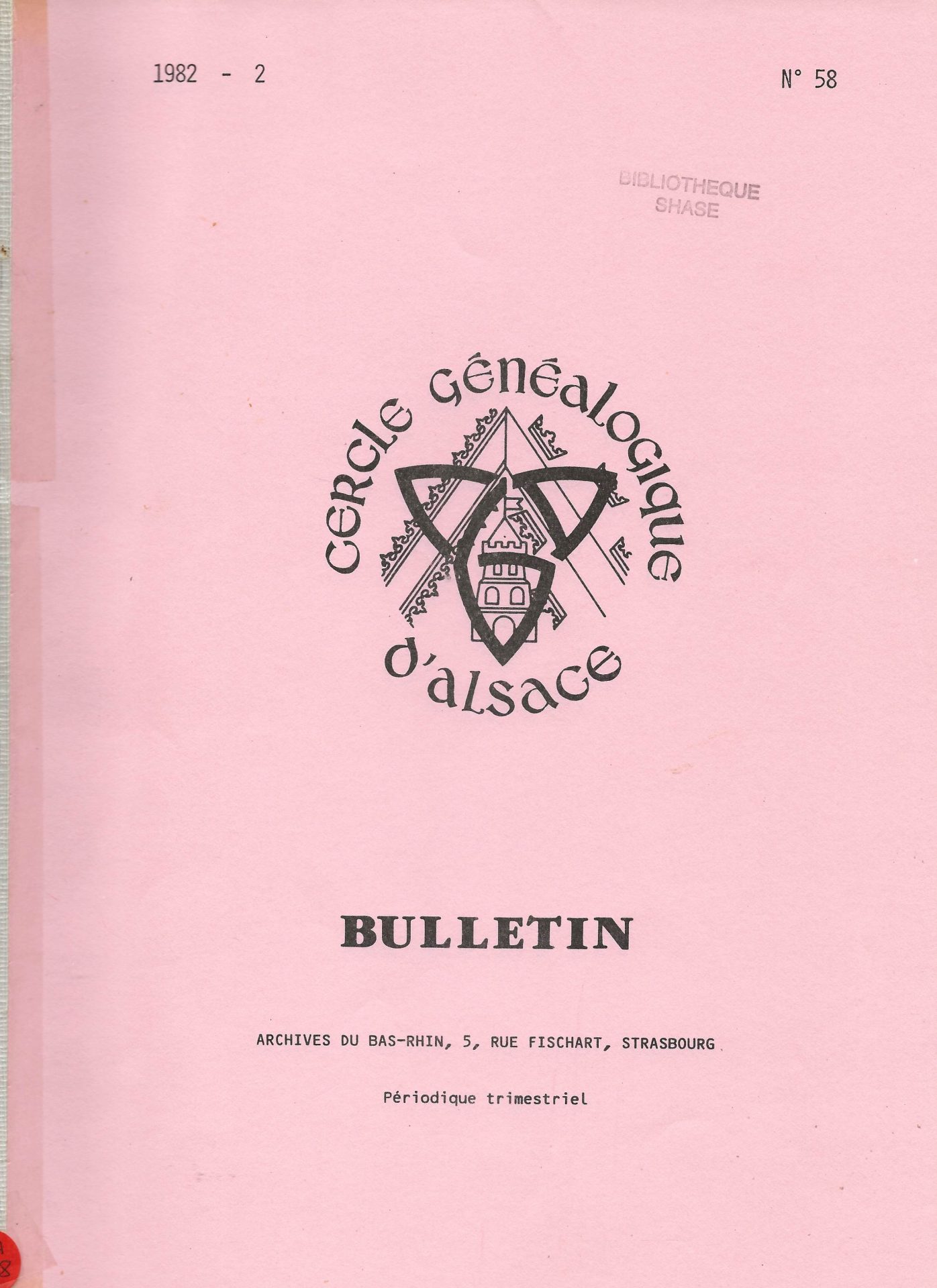 Bulletin du Cercle Généalogique d'Alsace