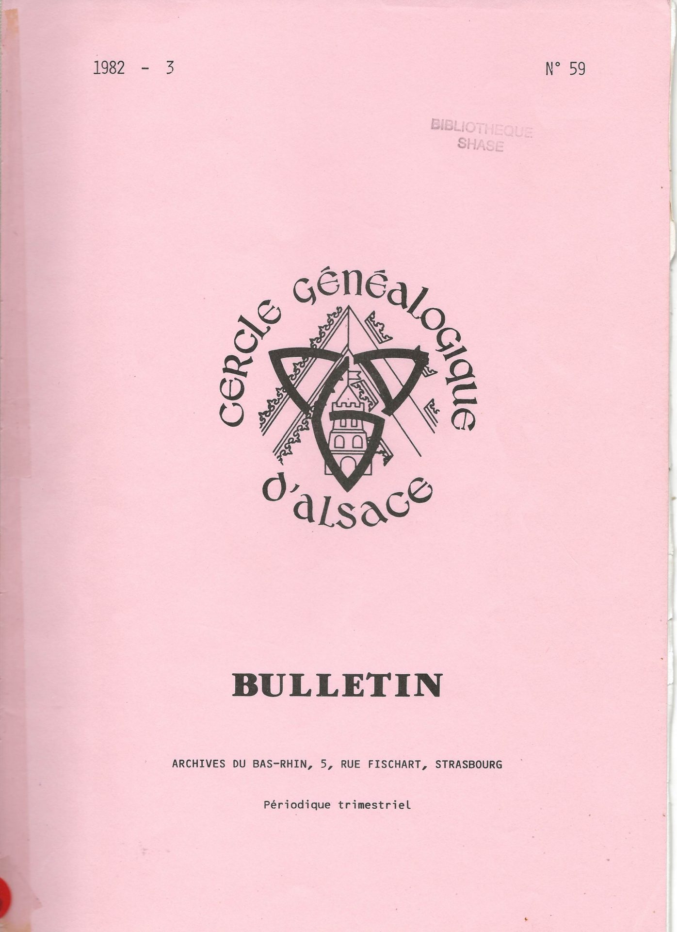 Bulletin du Cercle Généalogique d'Alsace