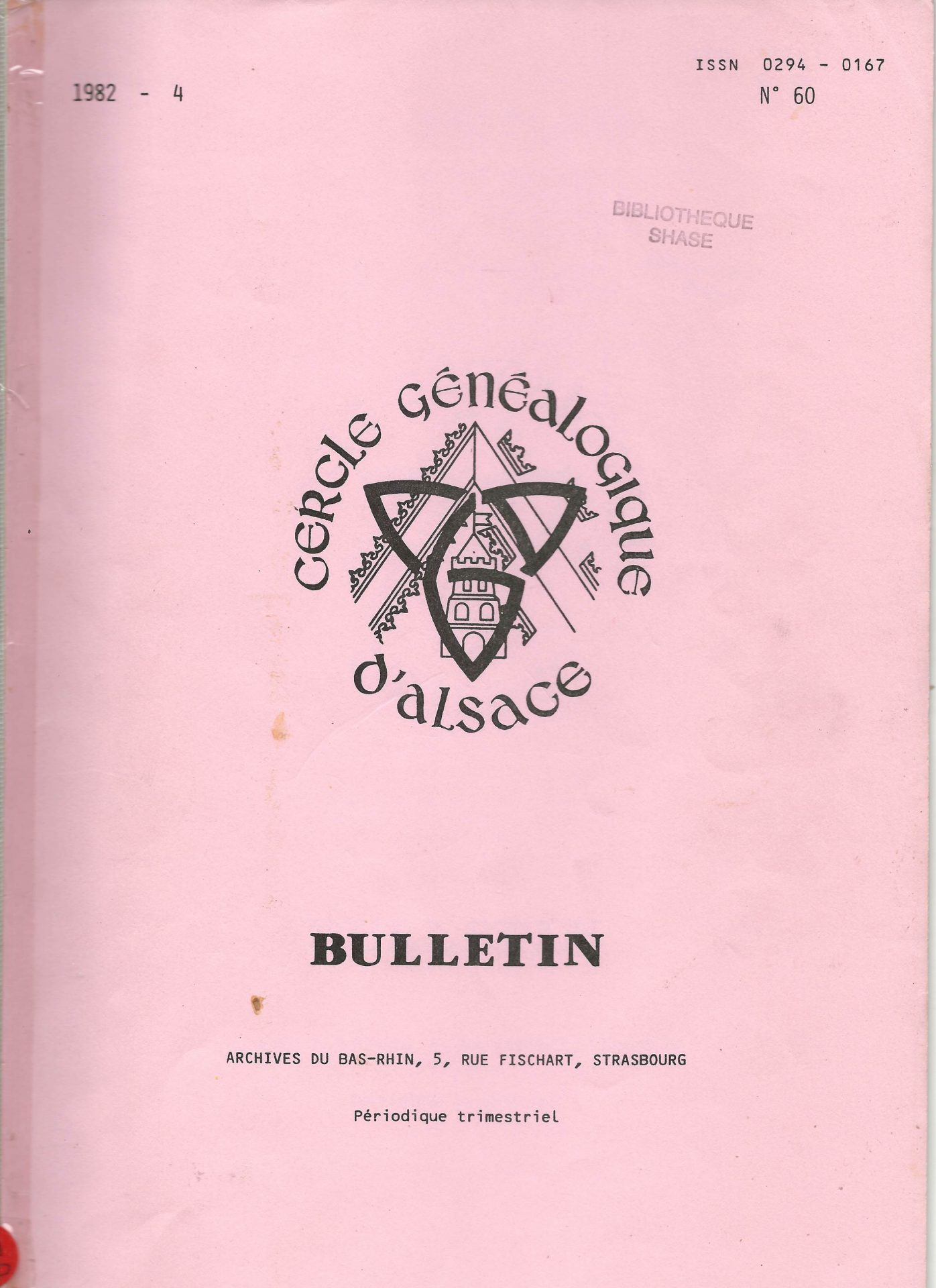 Bulletin du Cercle Généalogique d'Alsace