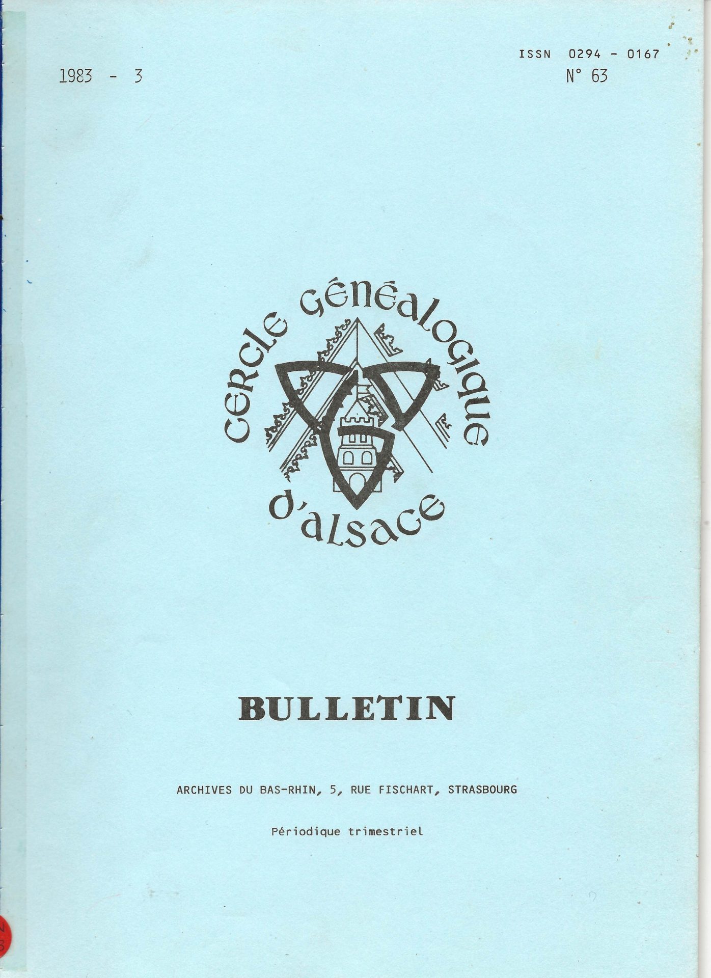 Bulletin du Cercle Généalogique d'Alsace
