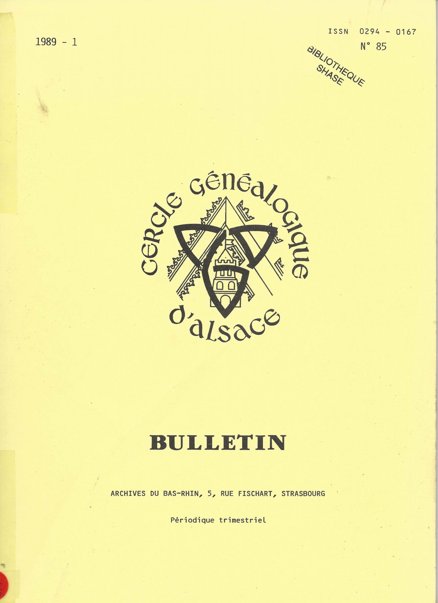 Bulletin du Cercle Généalogique d'Alsace