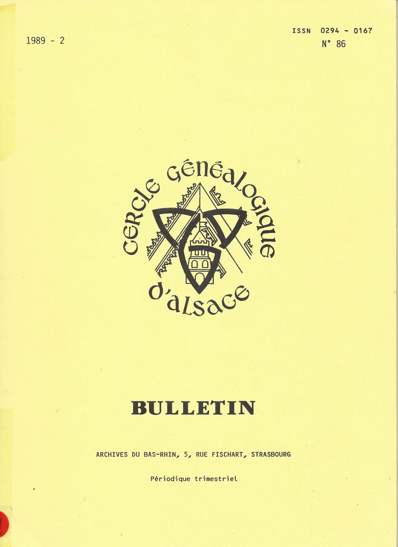 Bulletin du Cercle Généalogique d'Alsace