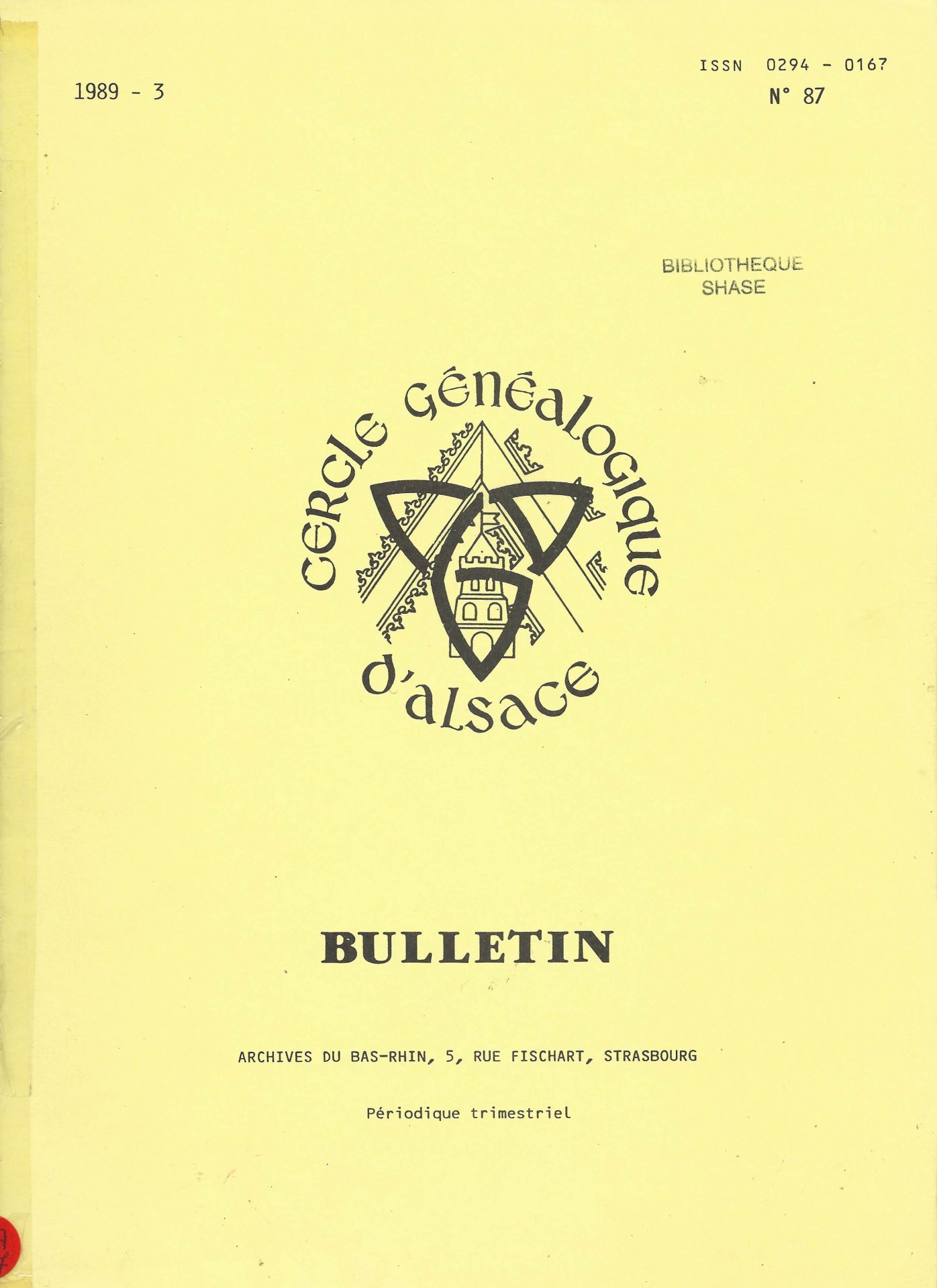 Bulletin du Cercle Généalogique d'Alsace
