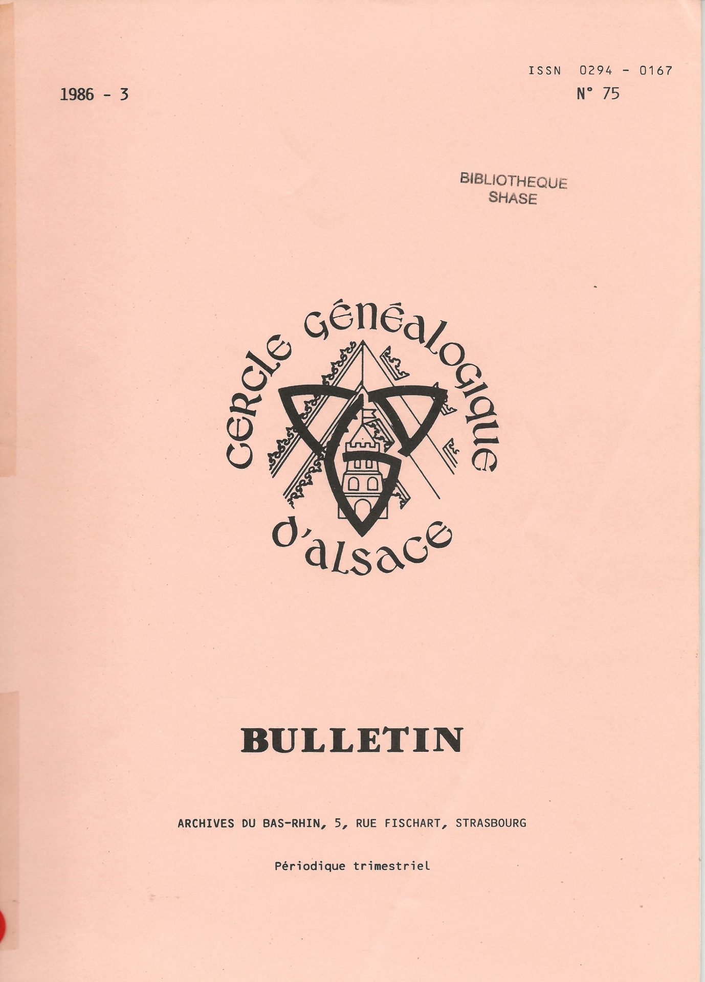Bulletin du Cercle Généalogique d'Alsace