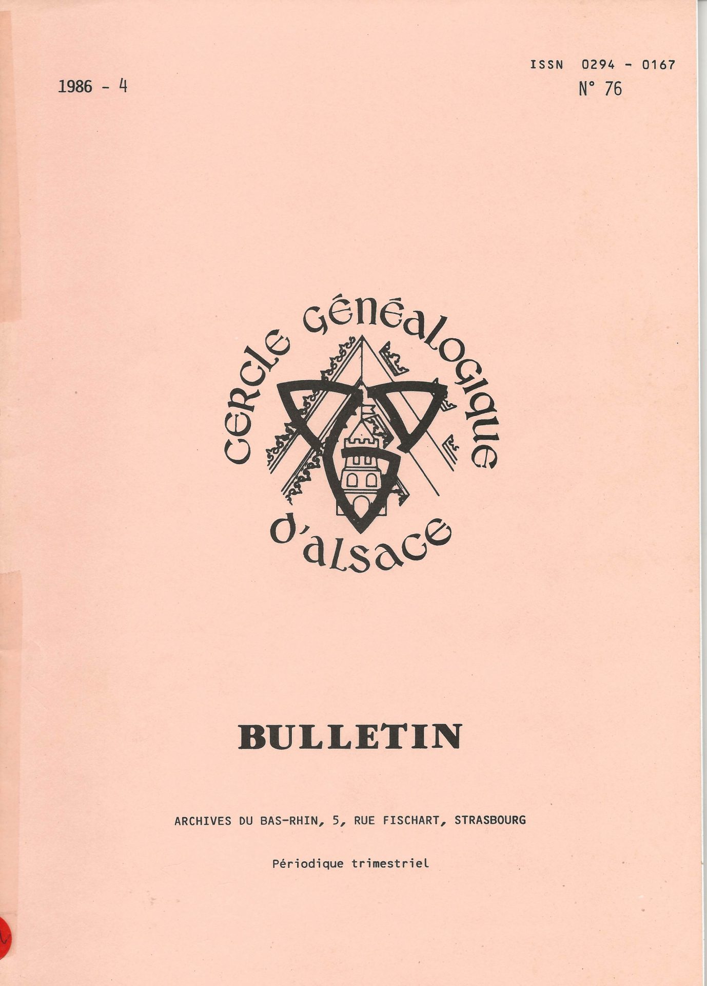 Bulletin du Cercle Généalogique d'Alsace