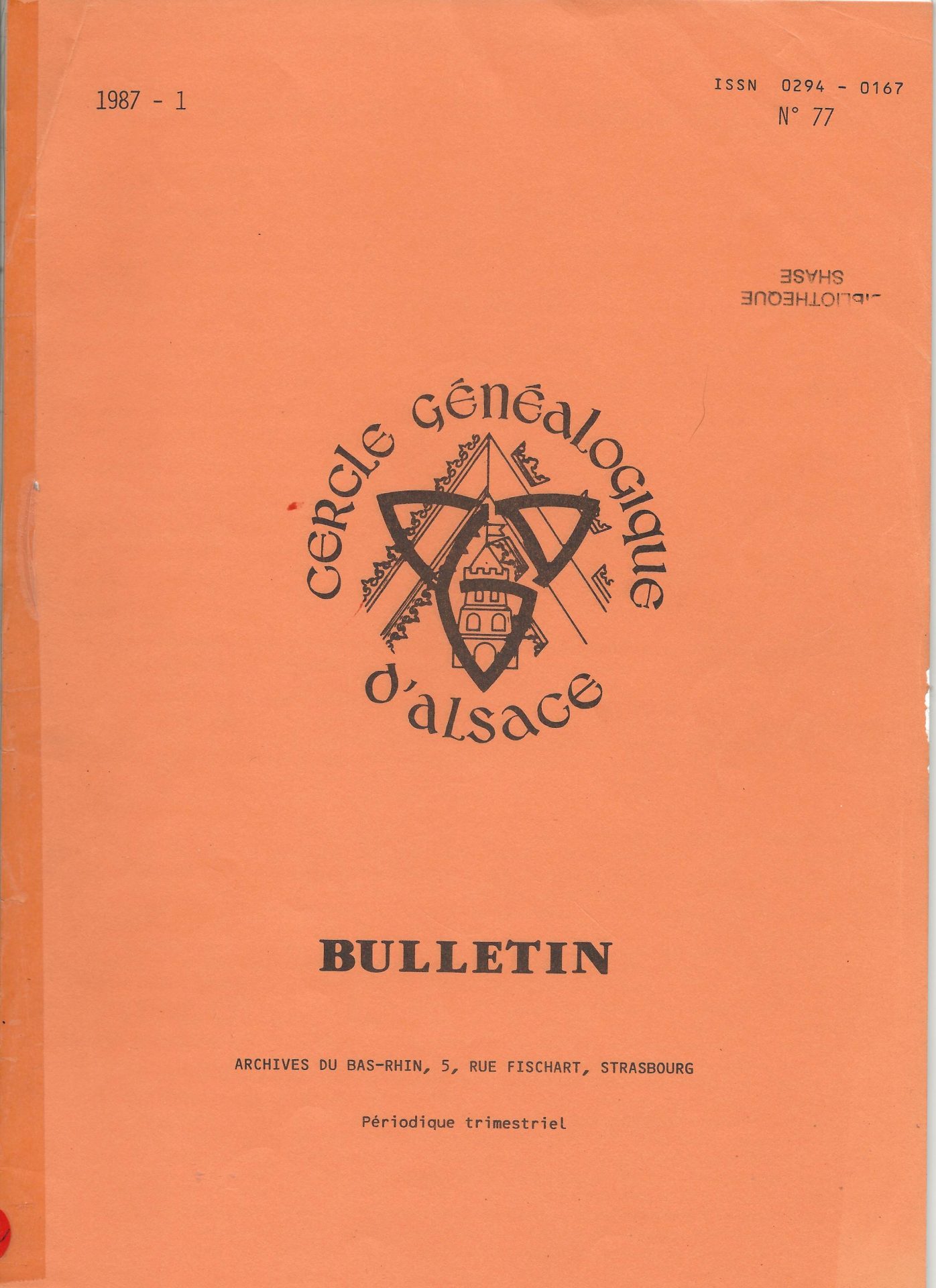 Bulletin du Cercle Généalogique d'Alsace