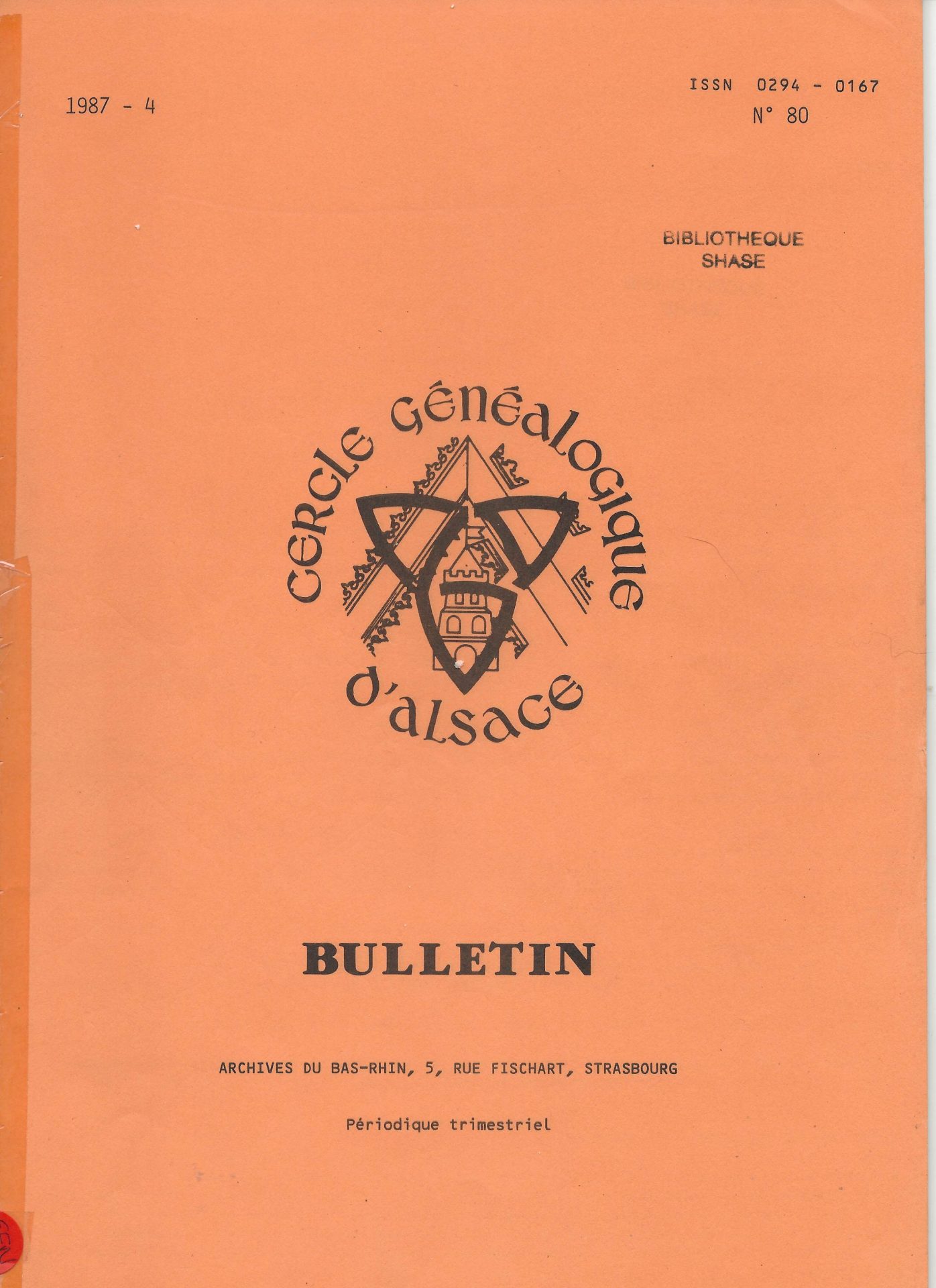 Bulletin du Cercle Généalogique d'Alsace
