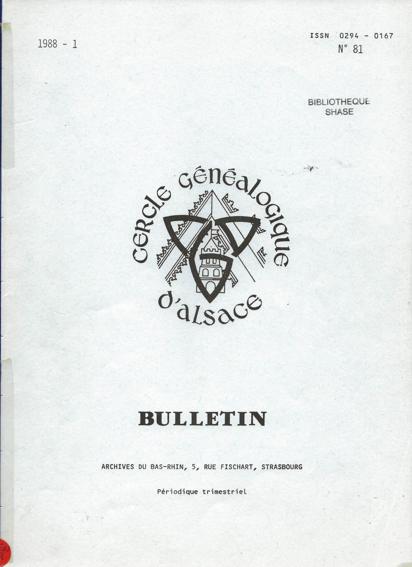 Bulletin du Cercle Généalogique d'Alsace