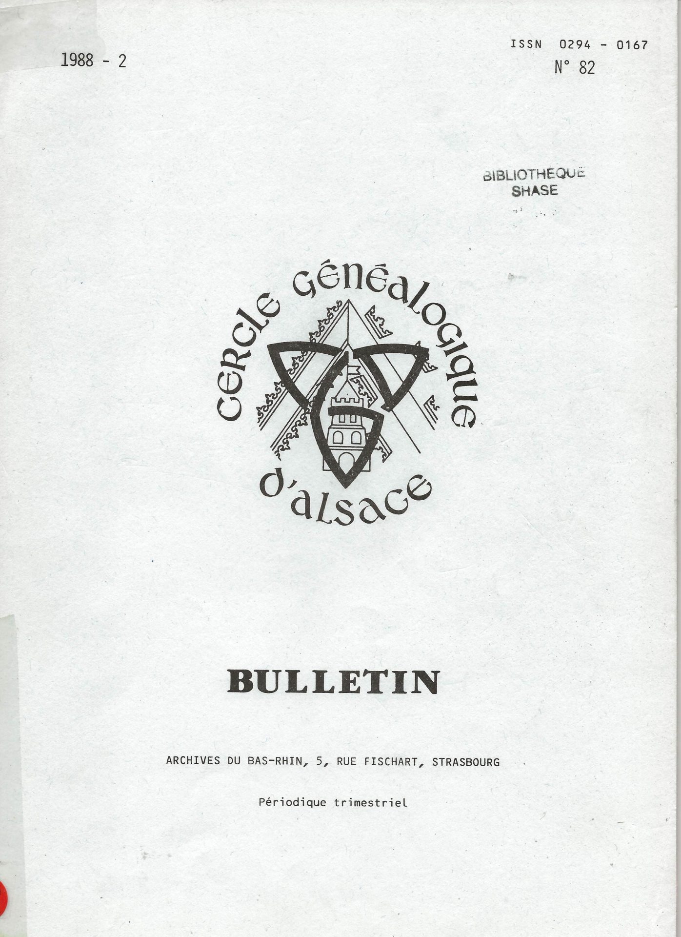 Bulletin du Cercle Généalogique d'Alsace