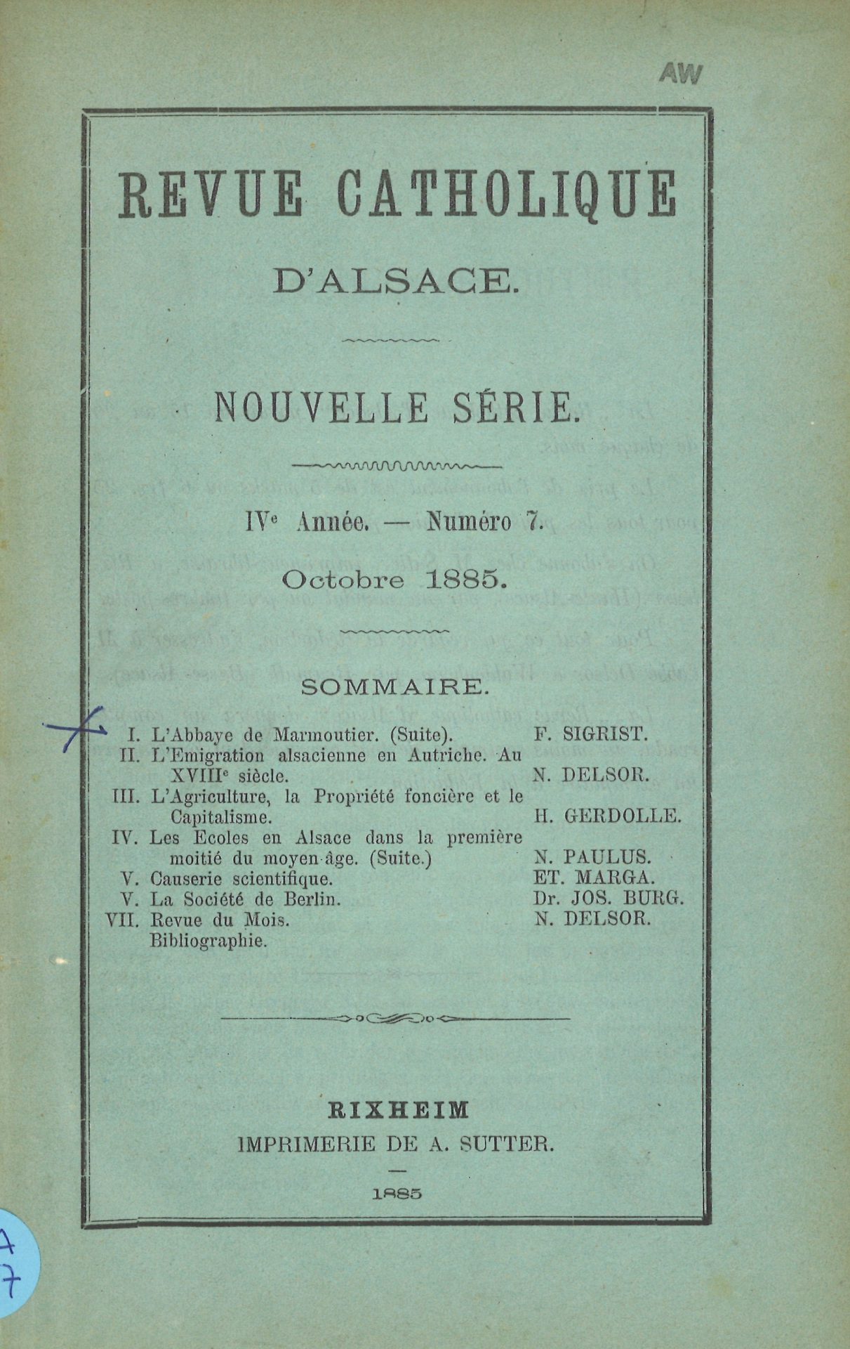 Revue catholique d'Alsace