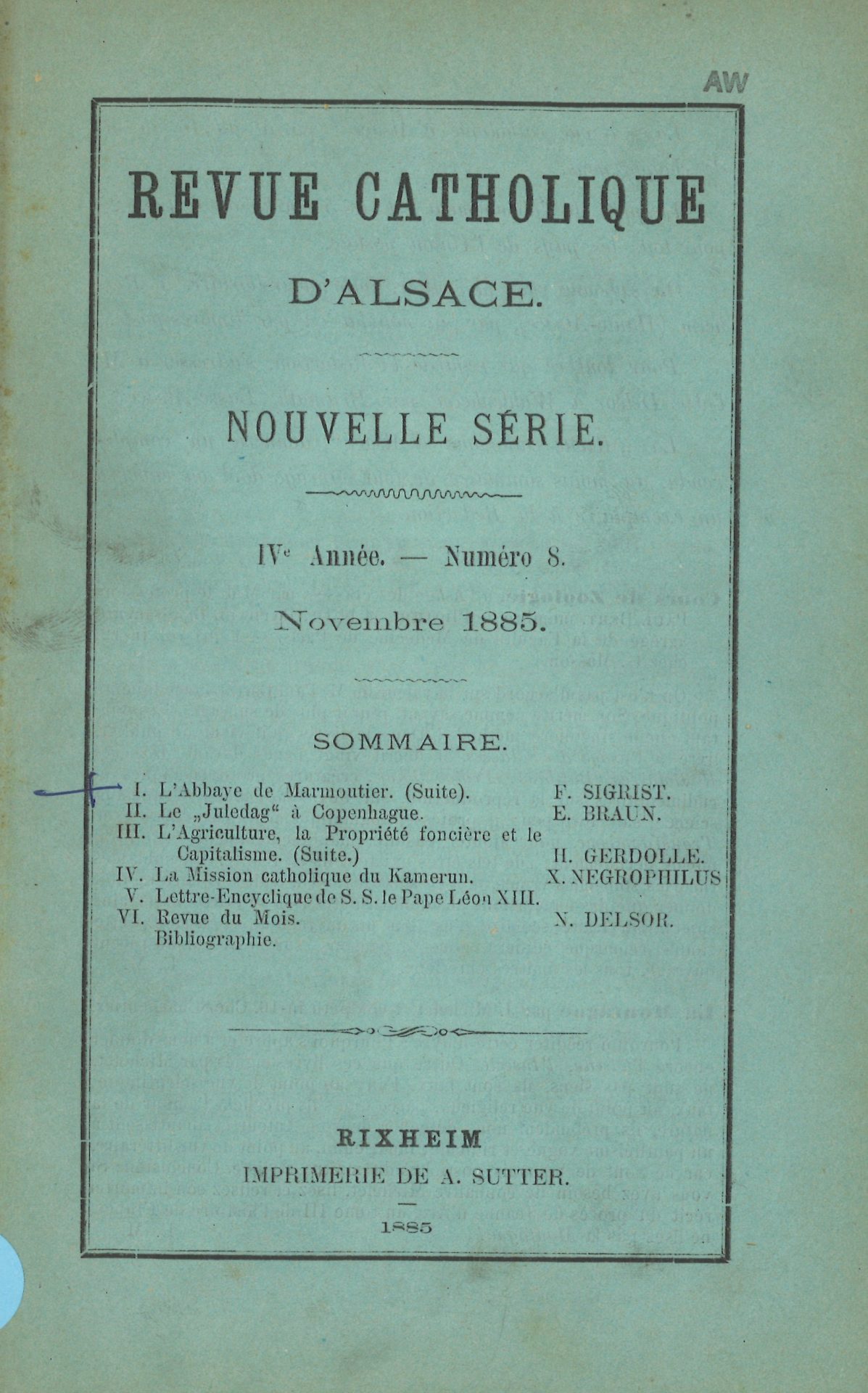 Revue catholique d'Alsace
