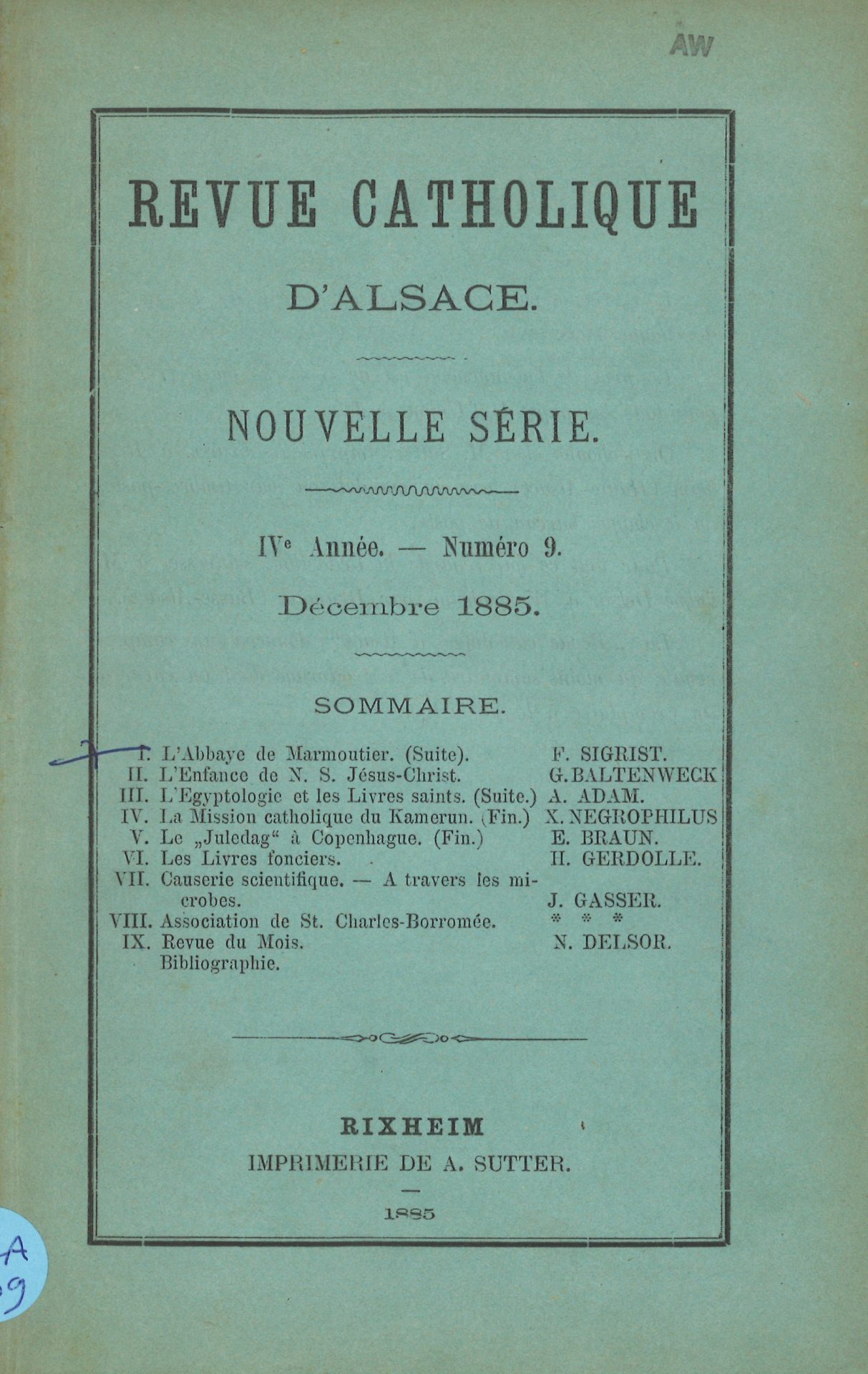 Revue catholique d'Alsace