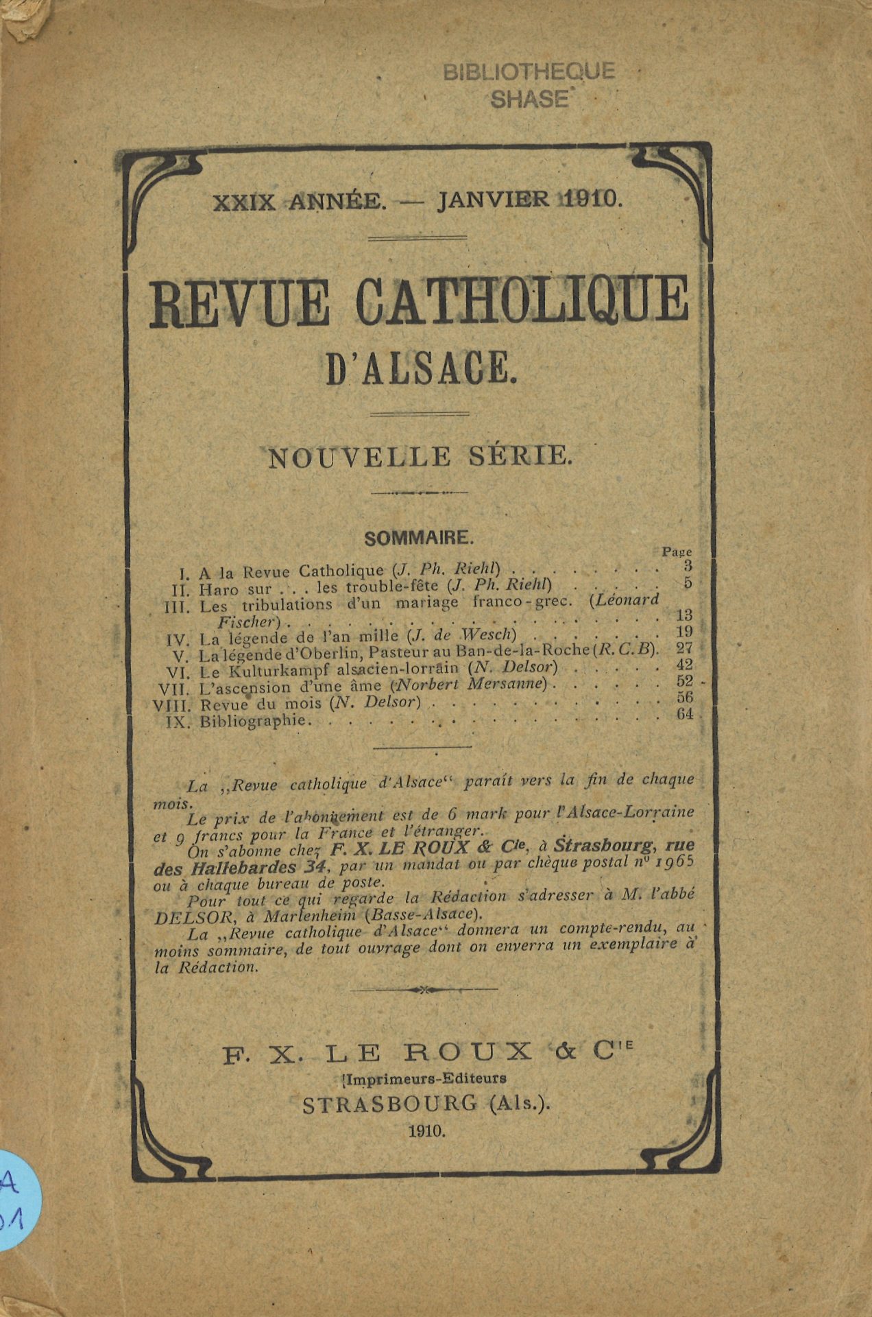 Revue catholique d'Alsace