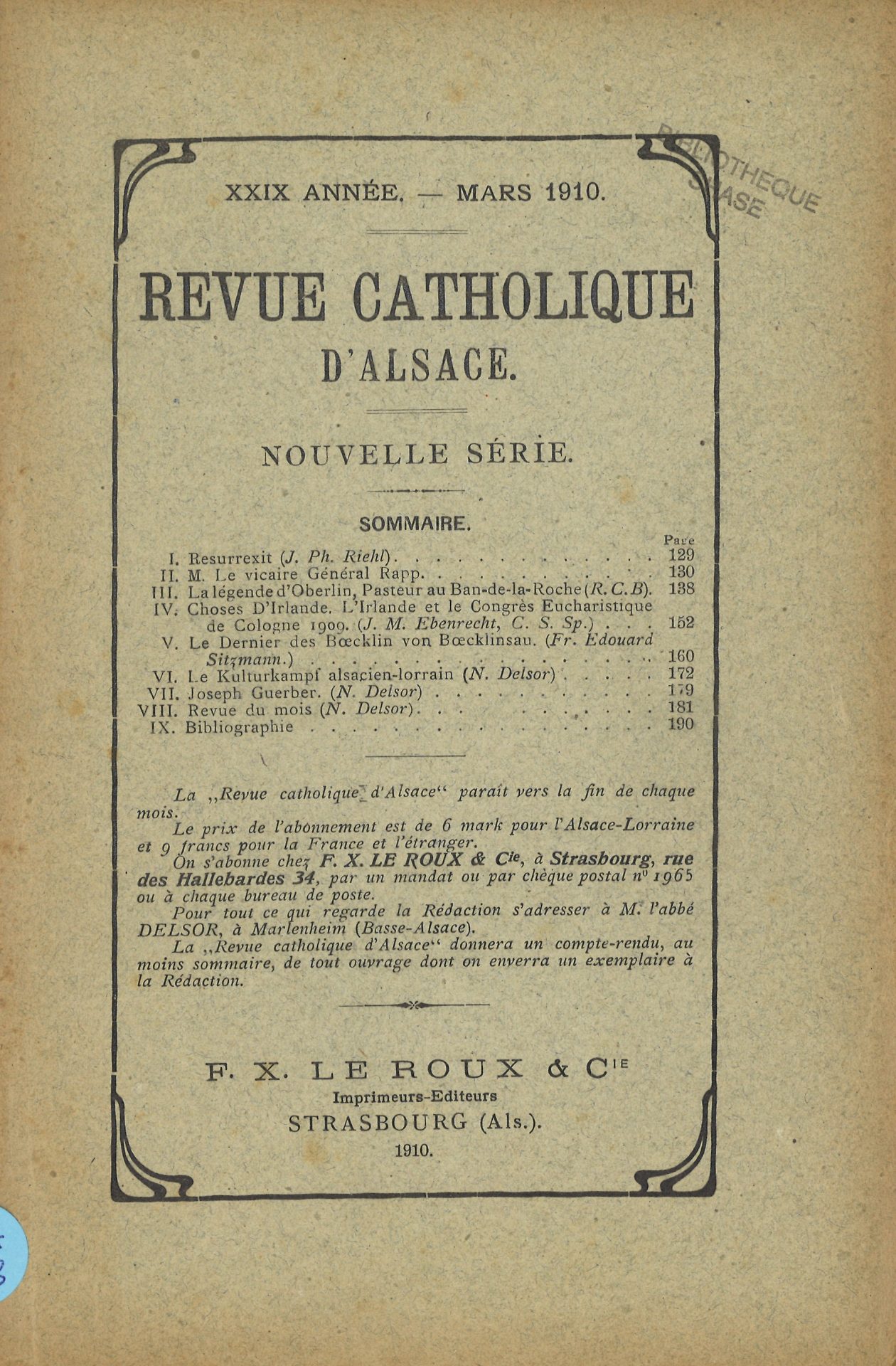 Revue catholique d'Alsace