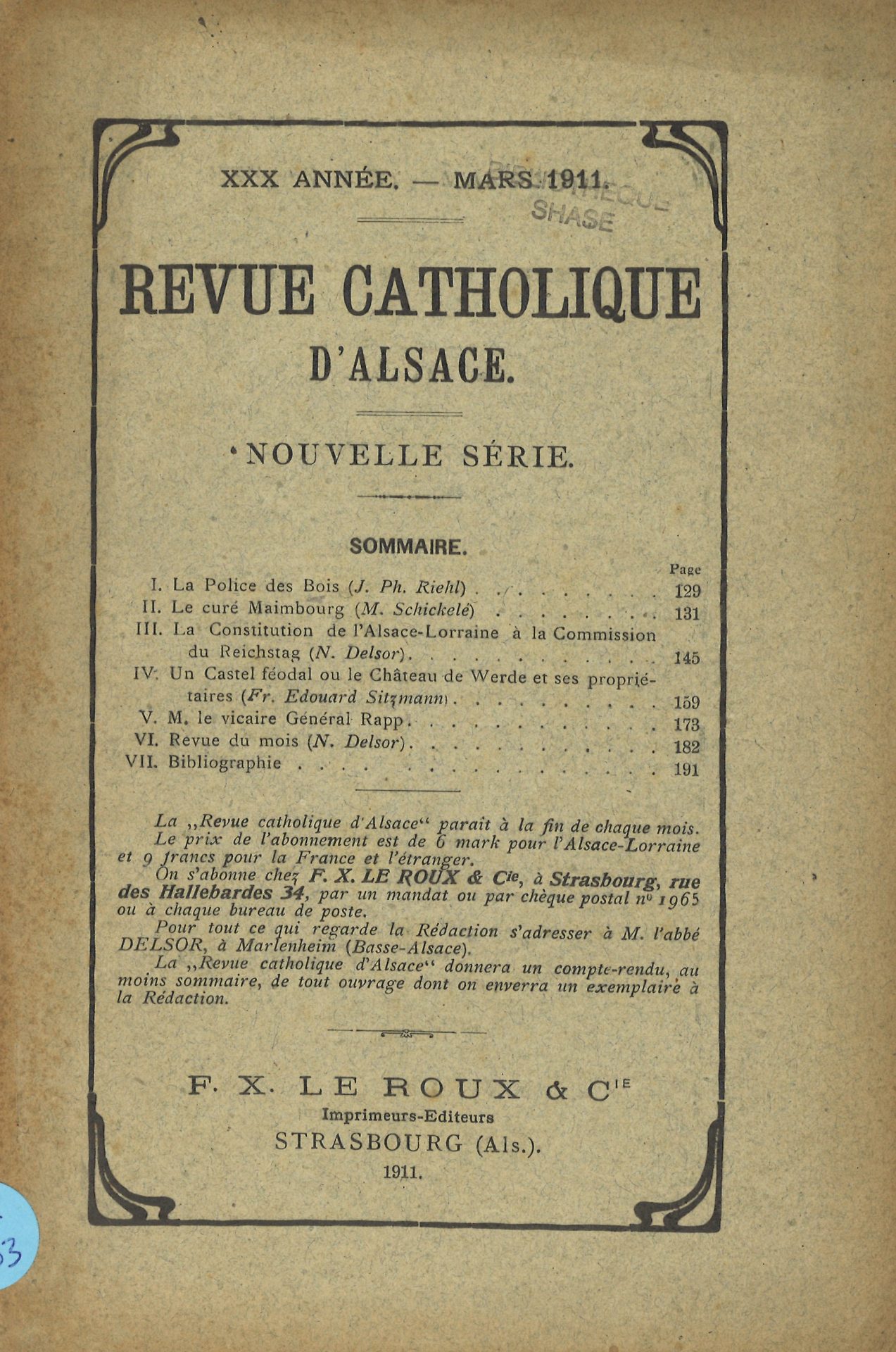 Revue catholique d'Alsace