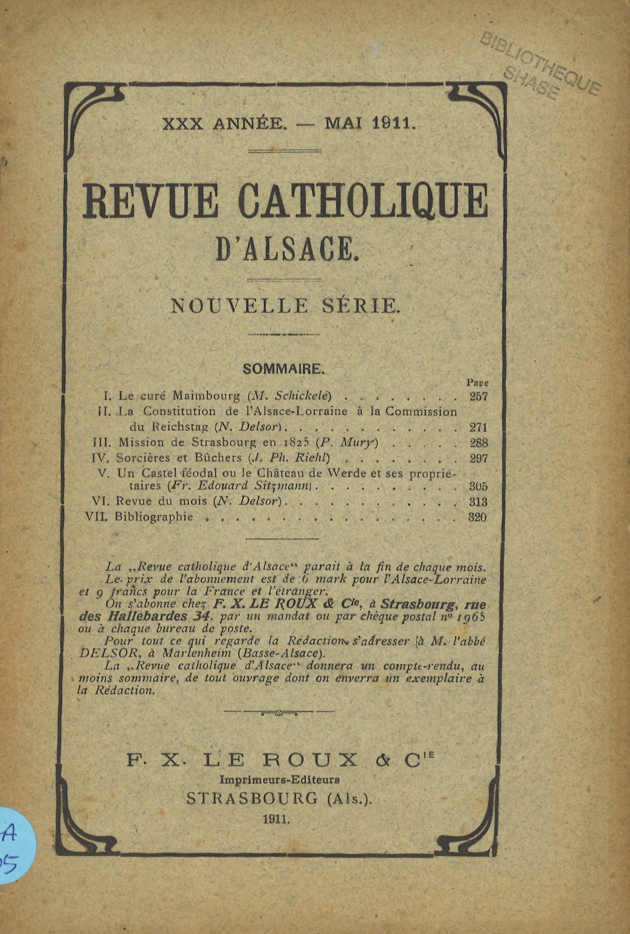 Revue catholique d'Alsace