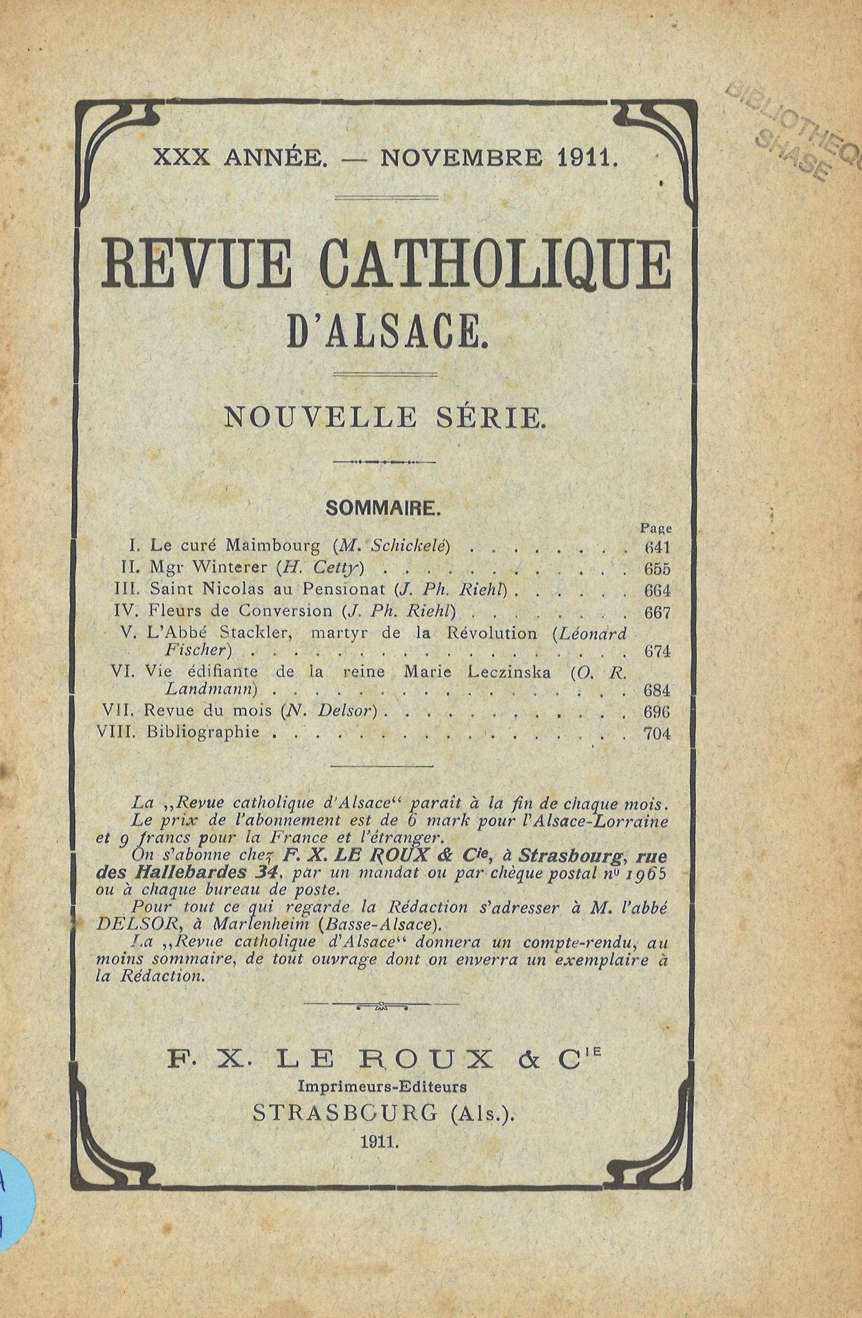 Revue catholique d'Alsace