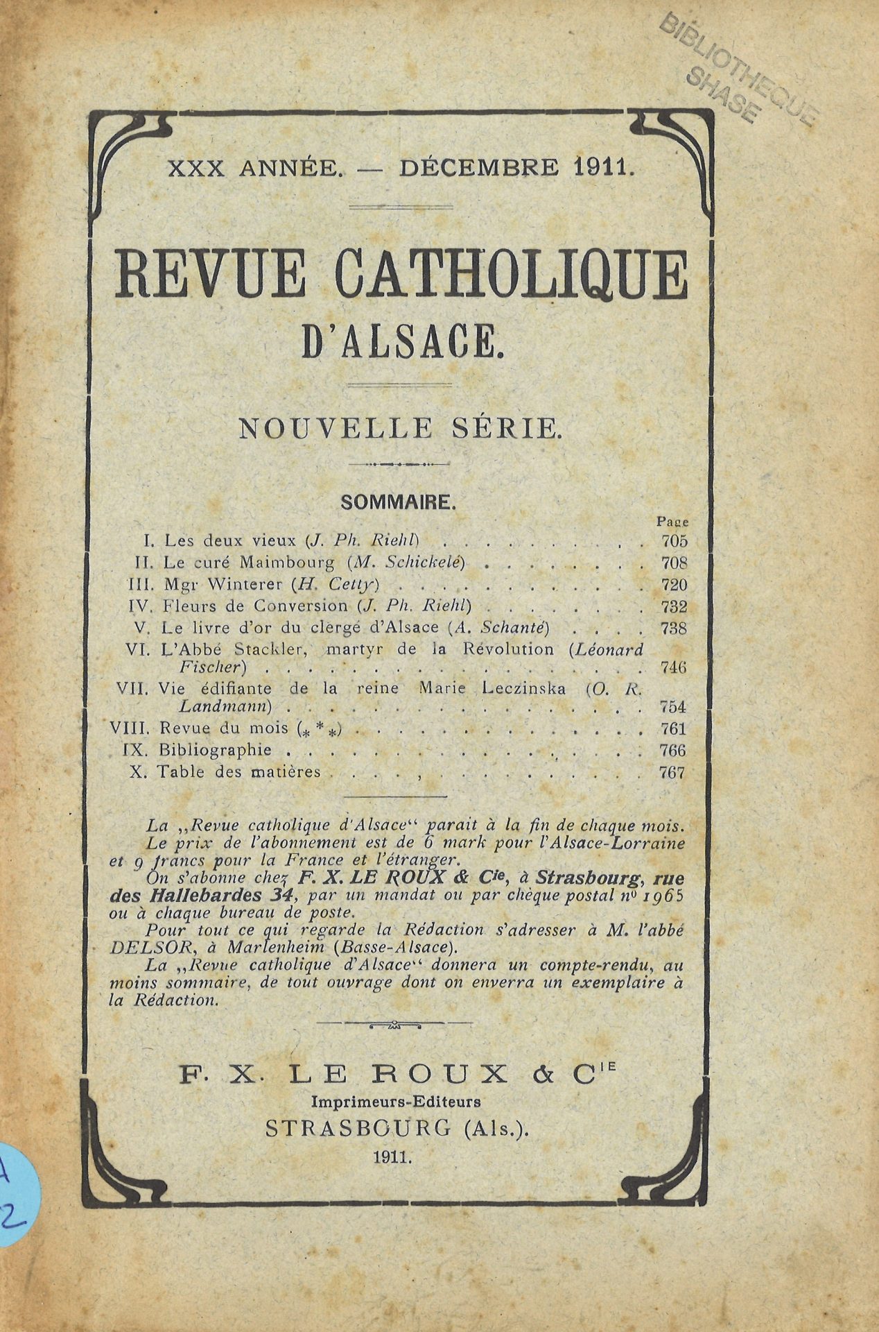 Revue catholique d'Alsace