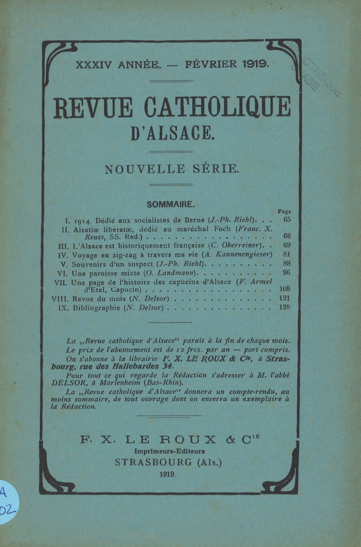 Revue catholique d'Alsace