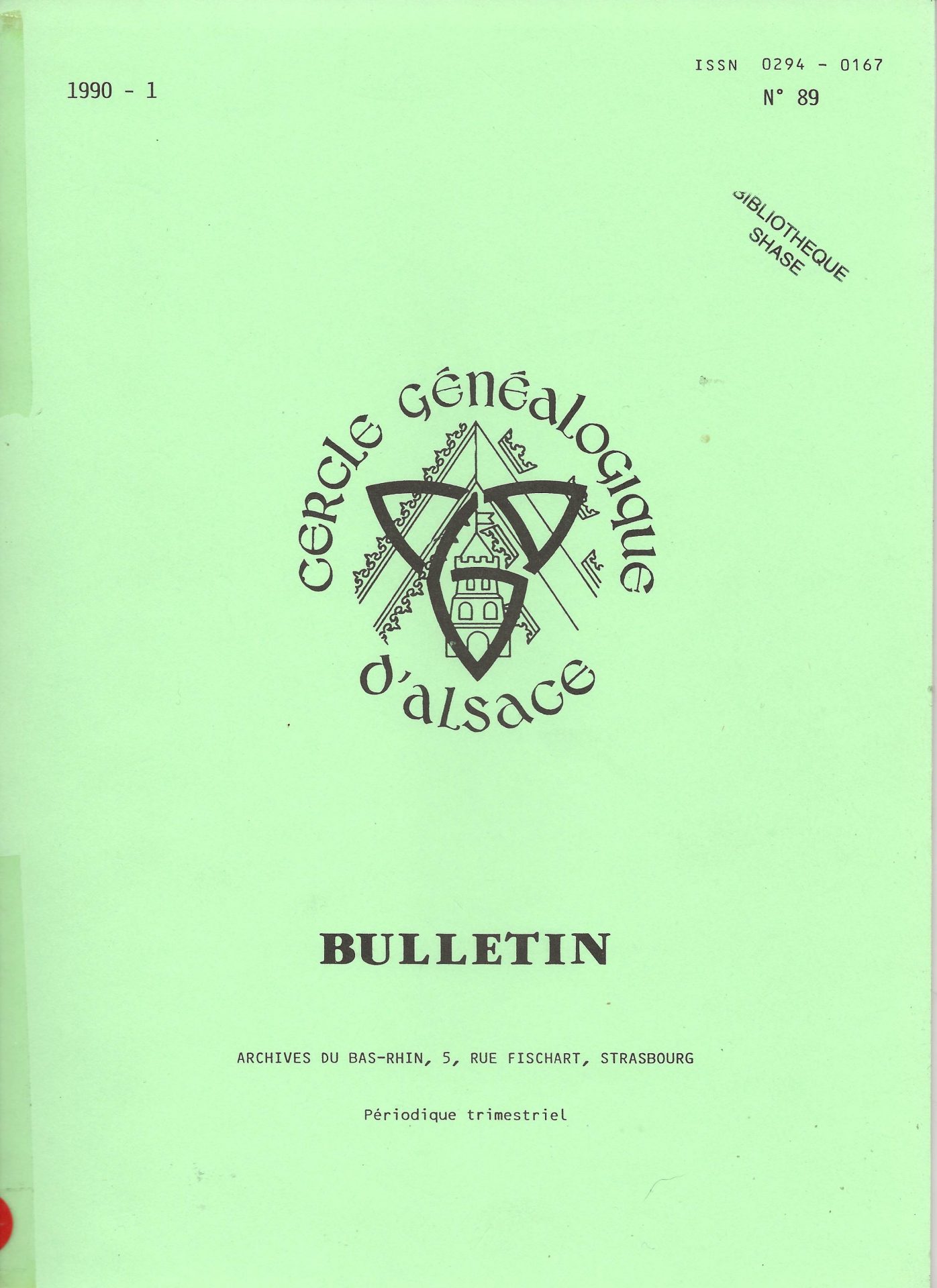 Bulletin du Cercle Généalogique d'Alsace