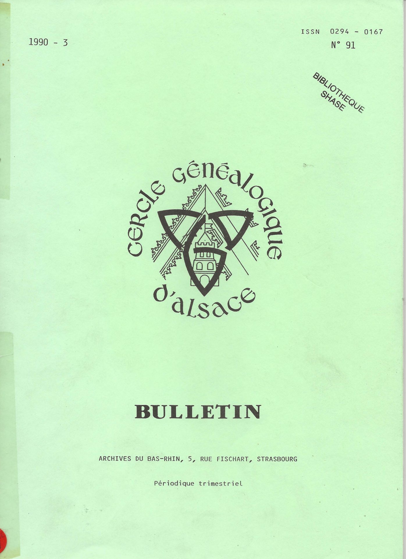 Bulletin du Cercle Généalogique d'Alsace