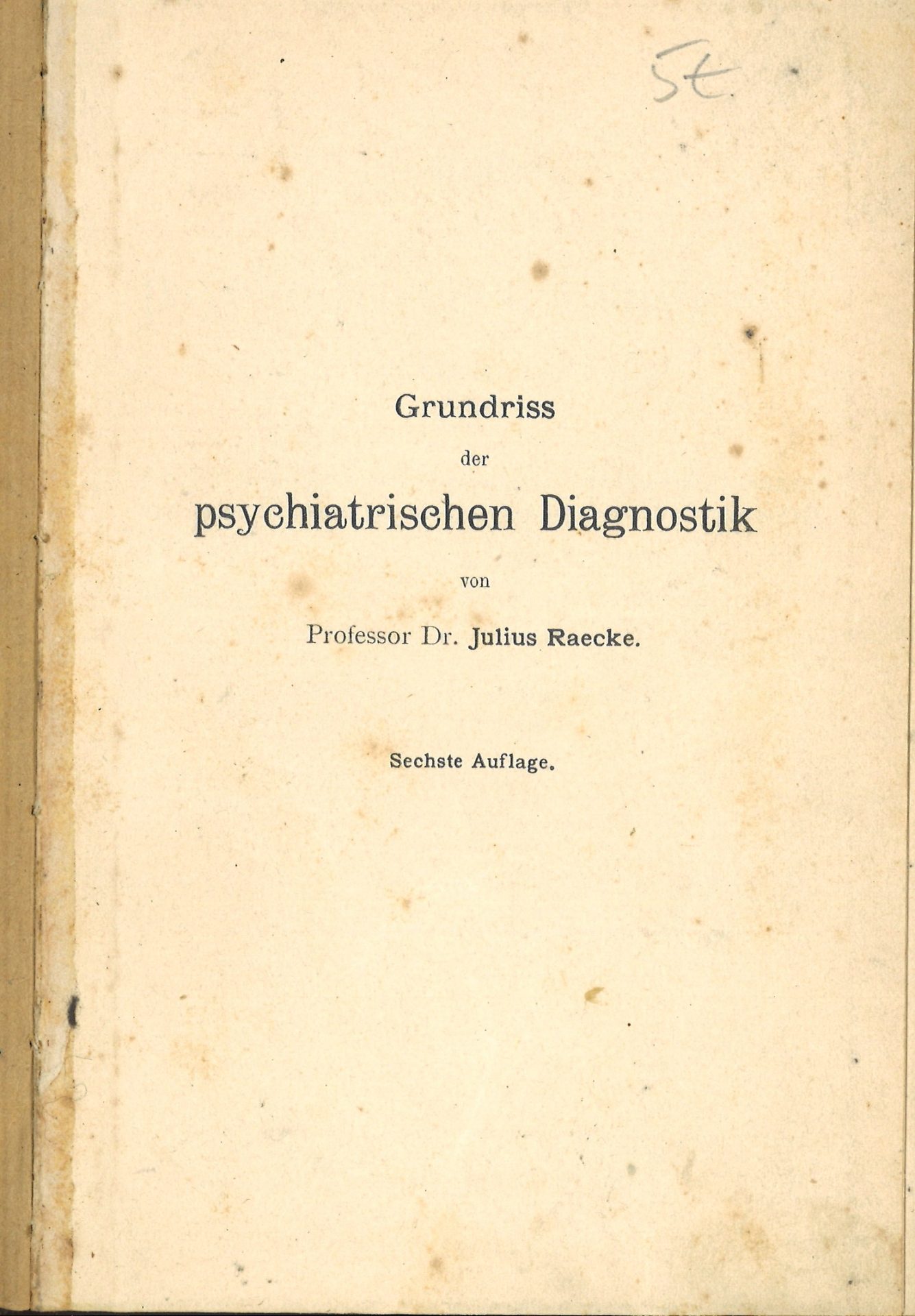 Grundriss der psychiatrischen diagnostik