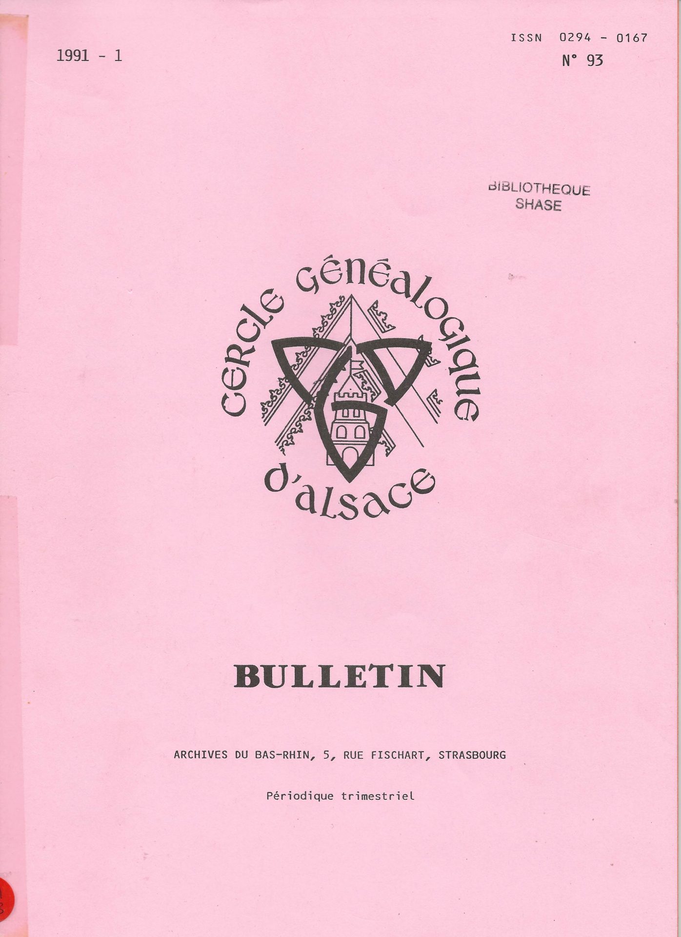 Bulletin du Cercle Généalogique d'Alsace