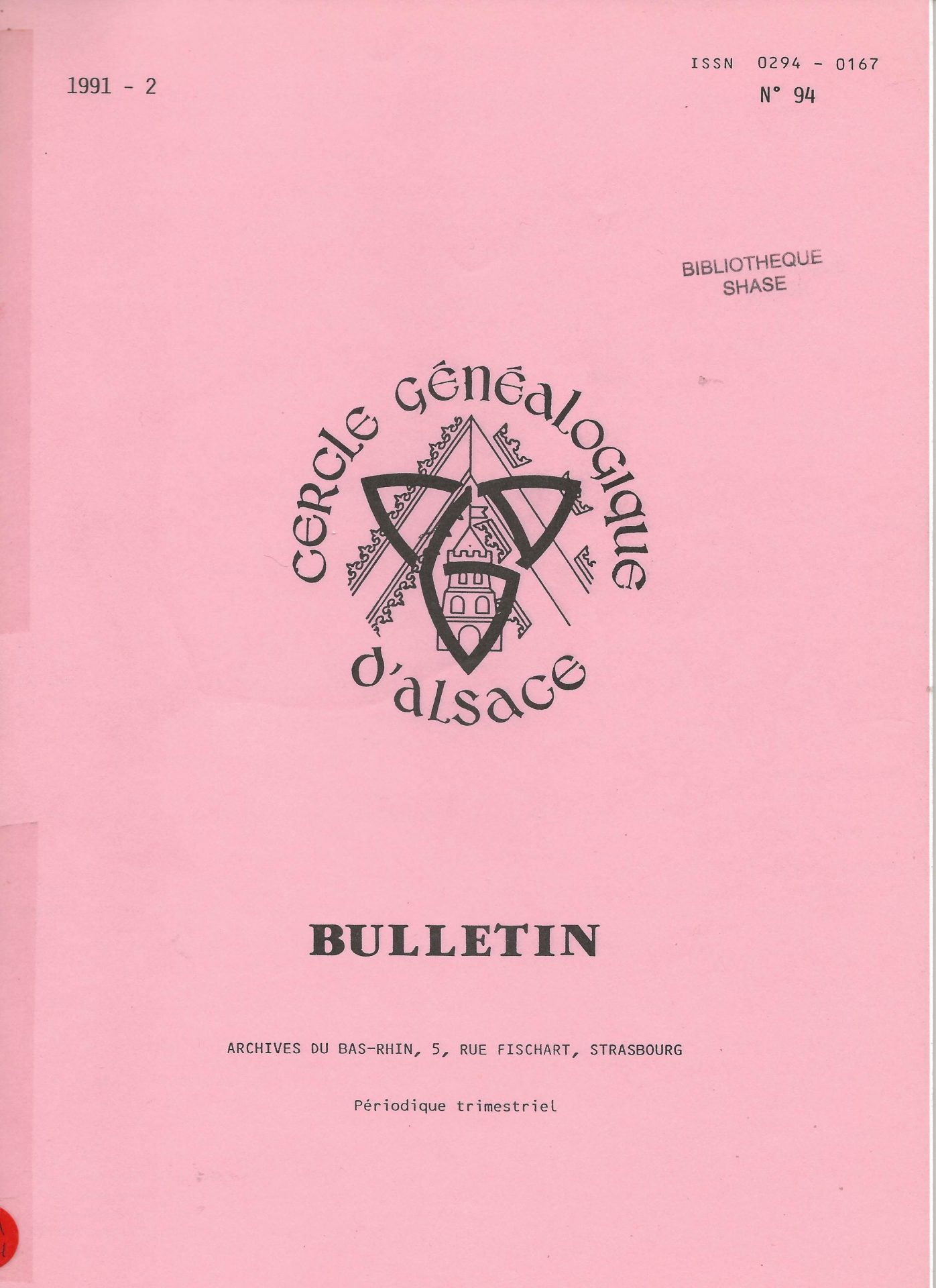 Bulletin du Cercle Généalogique d'Alsace