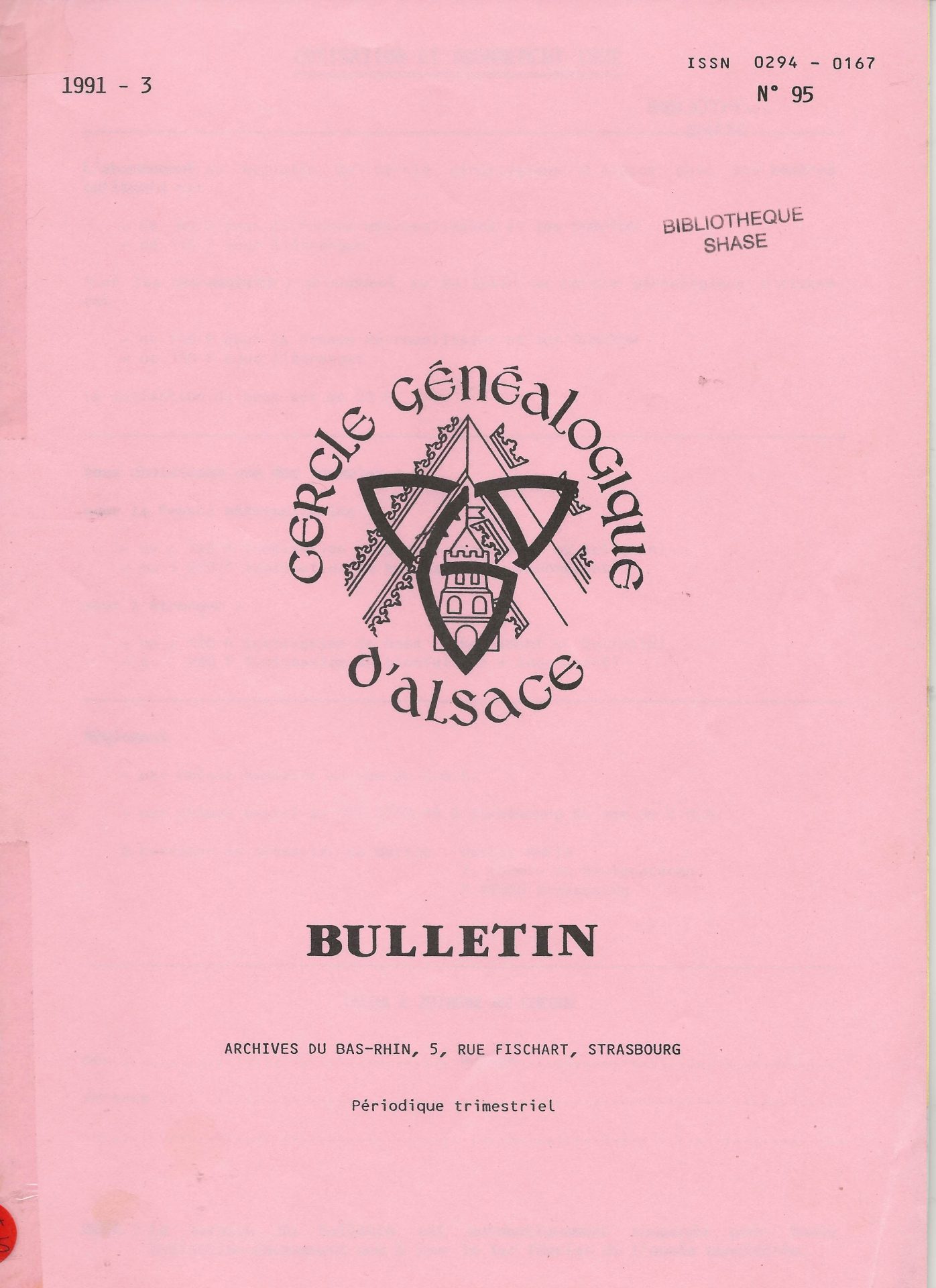 Bulletin du Cercle Généalogique d'Alsace
