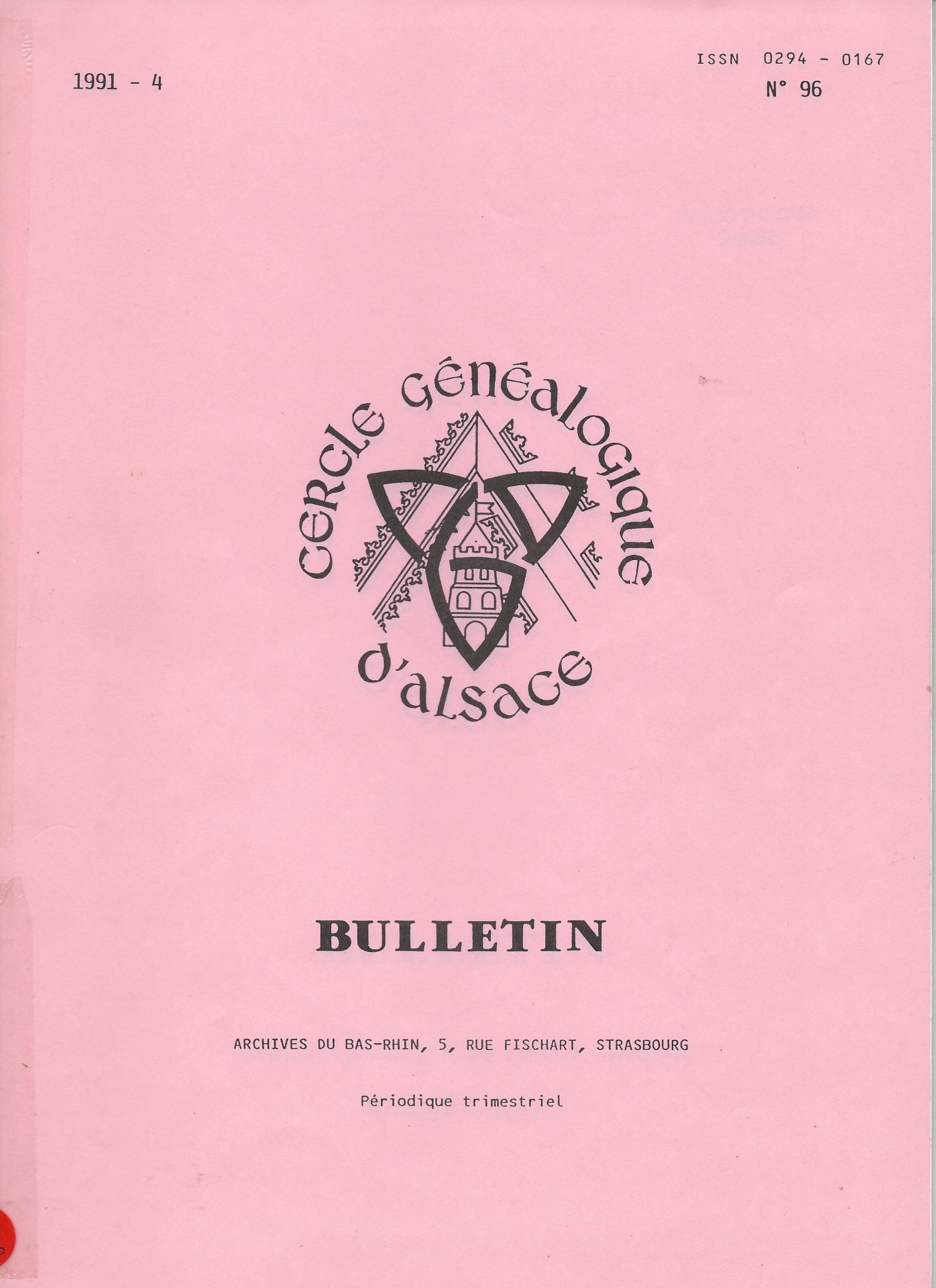 Bulletin du Cercle Généalogique d'Alsace