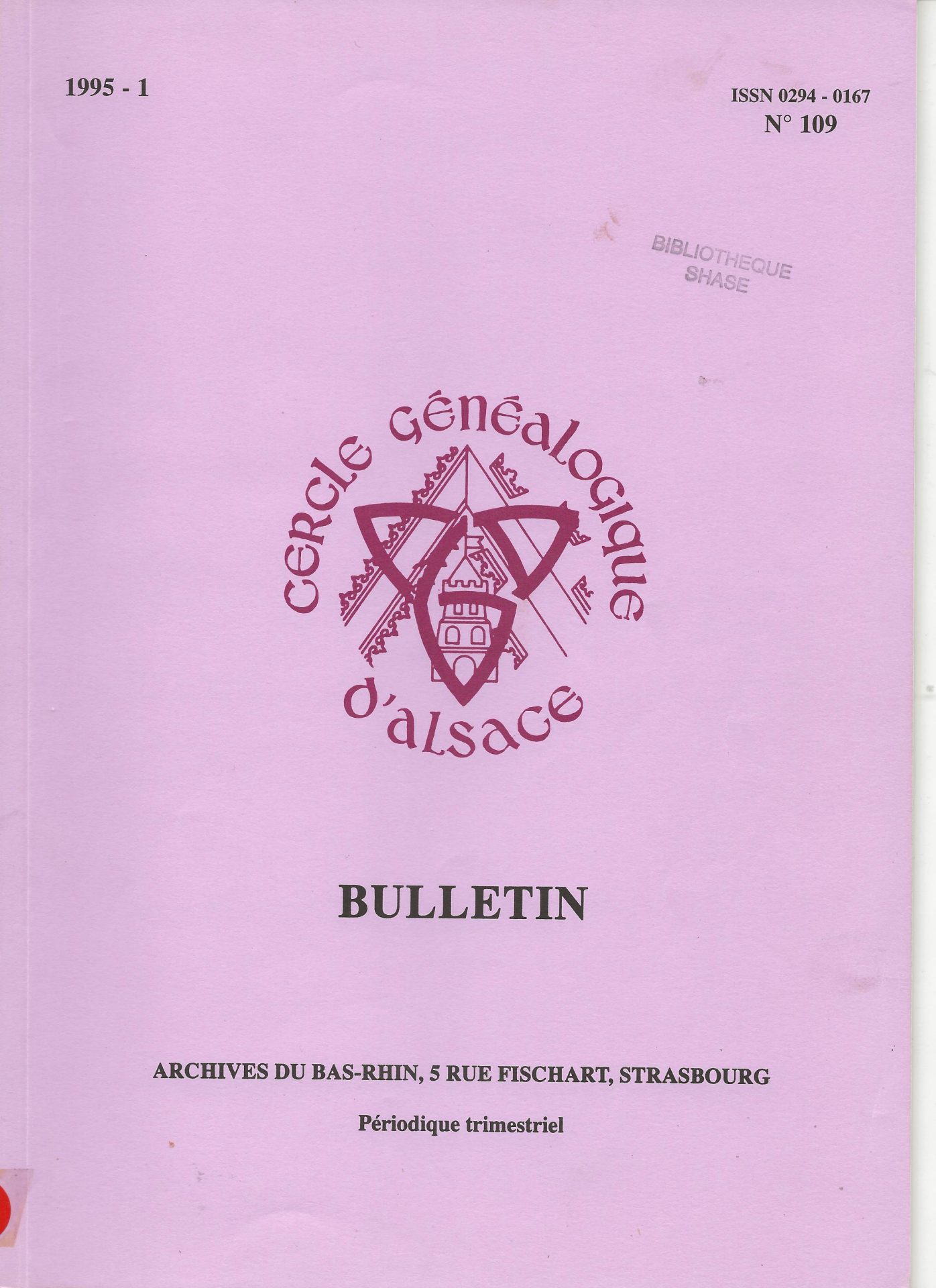 Bulletin du Cercle Généalogique d'Alsace