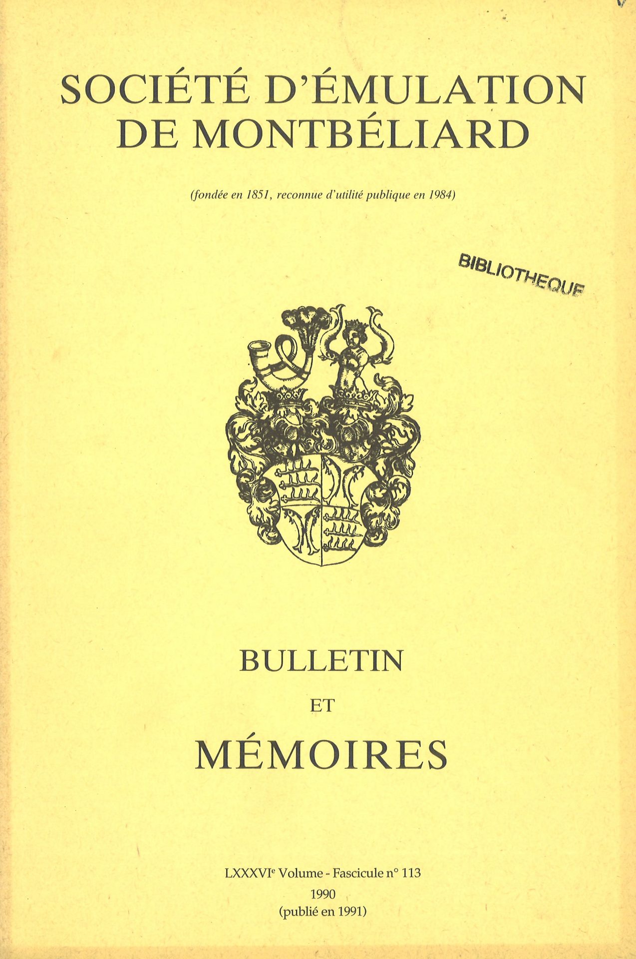 Bulletin et Mémoires de la Société d’Emulation de Montbéliard