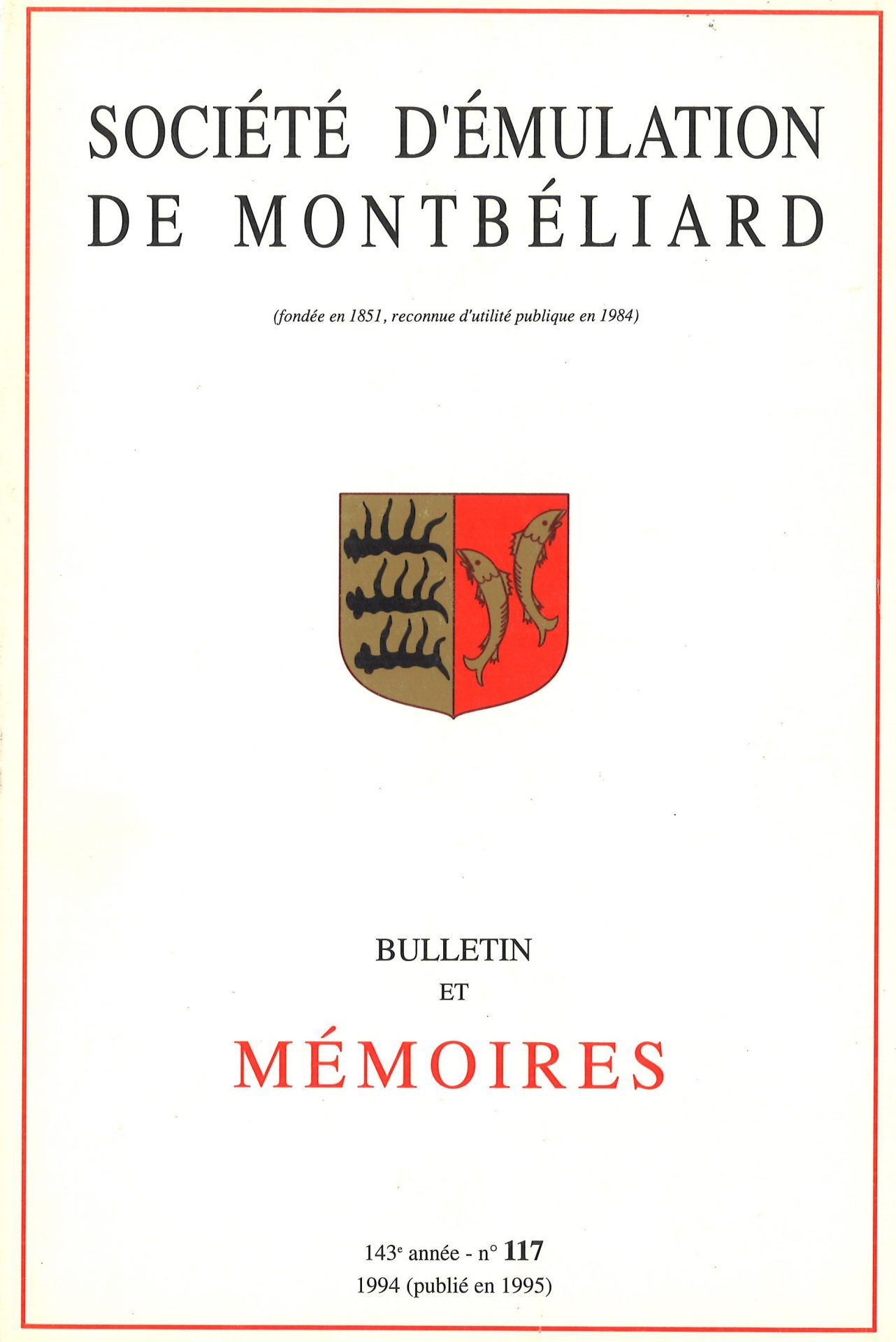 Bulletin et Mémoires de la Société d’Emulation de Montbéliard