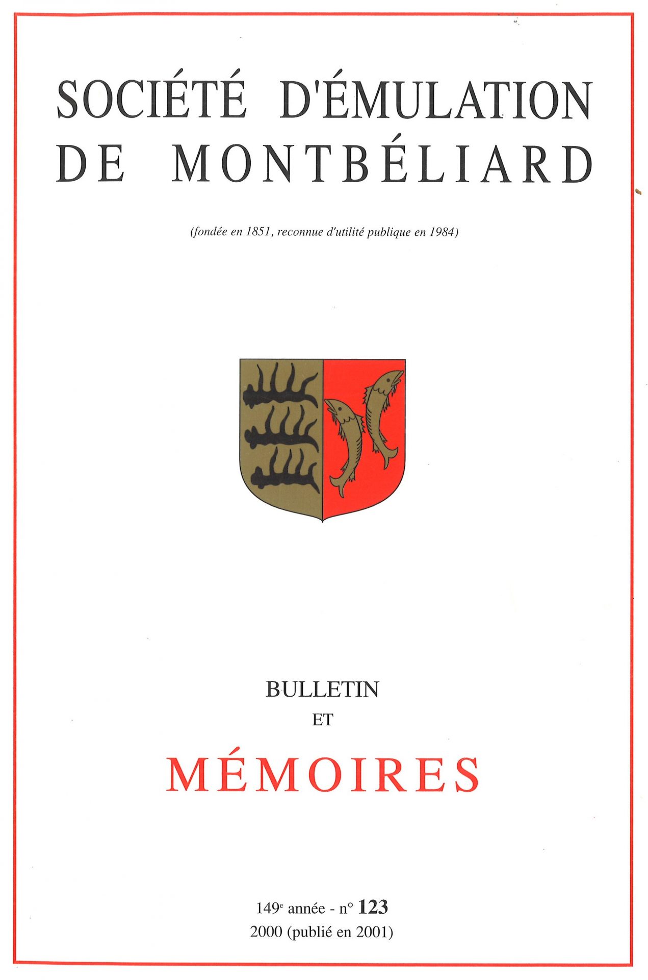 Bulletin et Mémoires de la Société d’émulation de Montbéliard