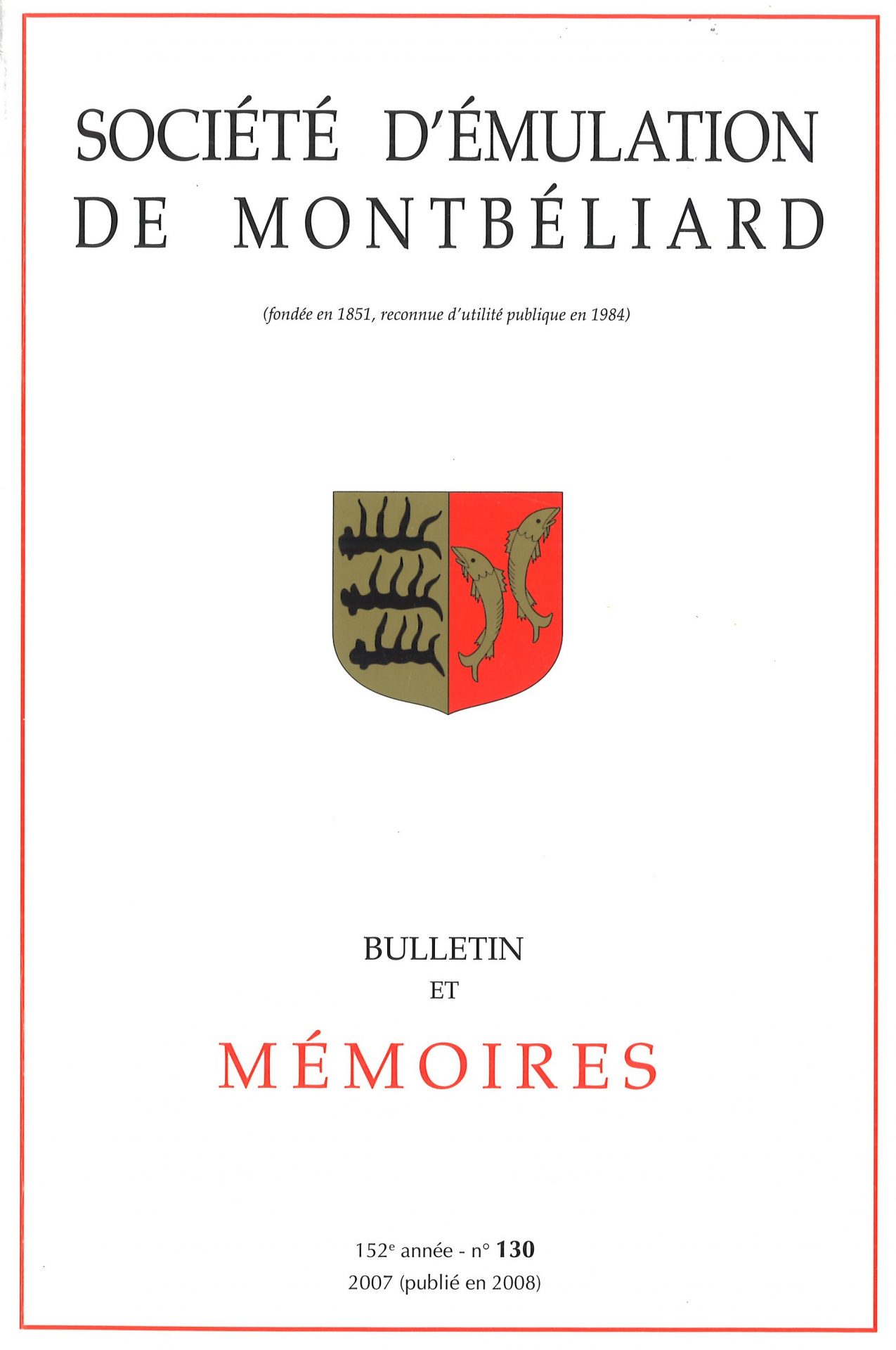 Bulletin et Mémoires de la Société d’Emulation de Montbéliard