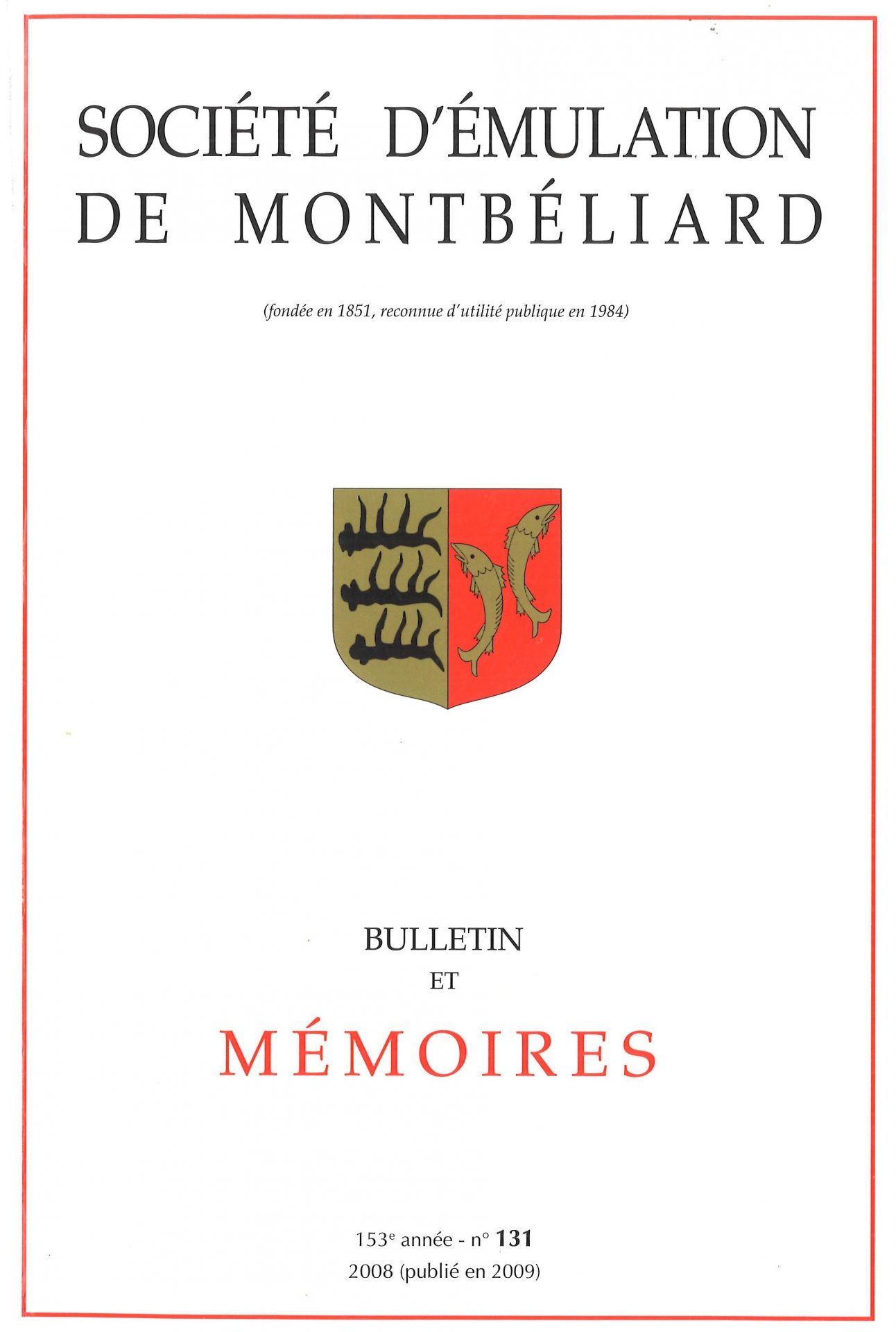 Bulletin et Mémoires de la Société d’Emulation de Montbéliard