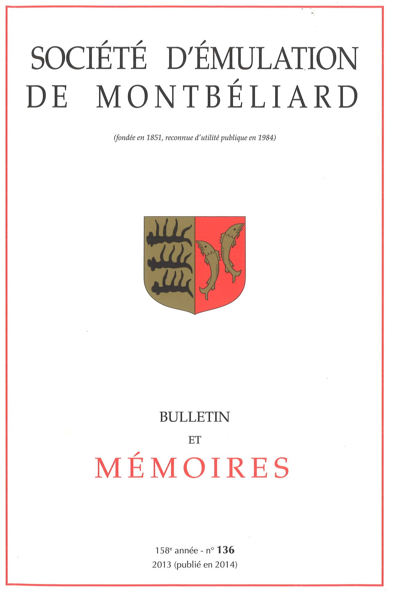Bulletin et Mémoires de la Société d’Emulation de Montbéliard