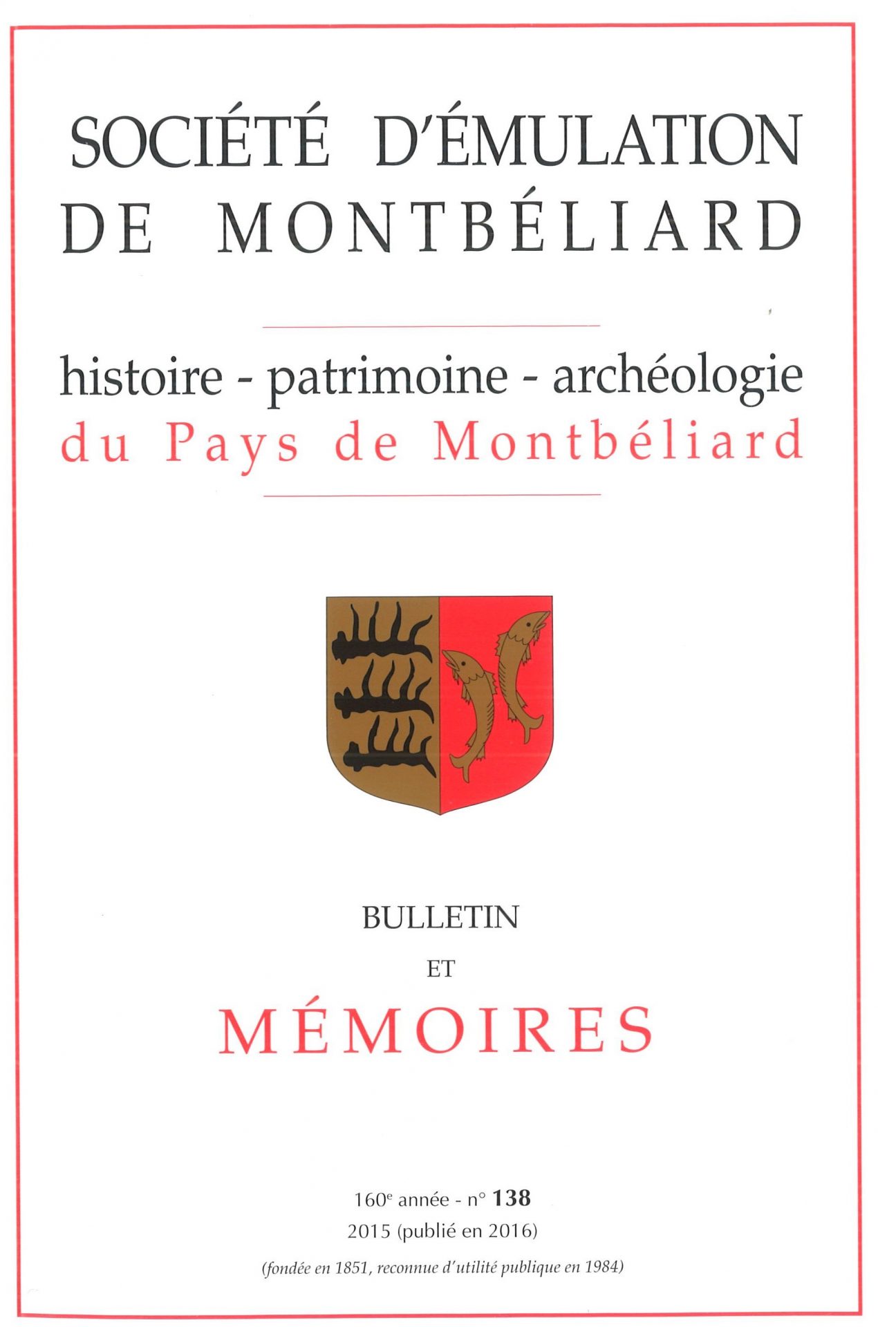 Bulletin et Mémoires de la Société d’Emulation de Montbéliard - histoire - patrimoine - archéologie du Pays de Montbéliard