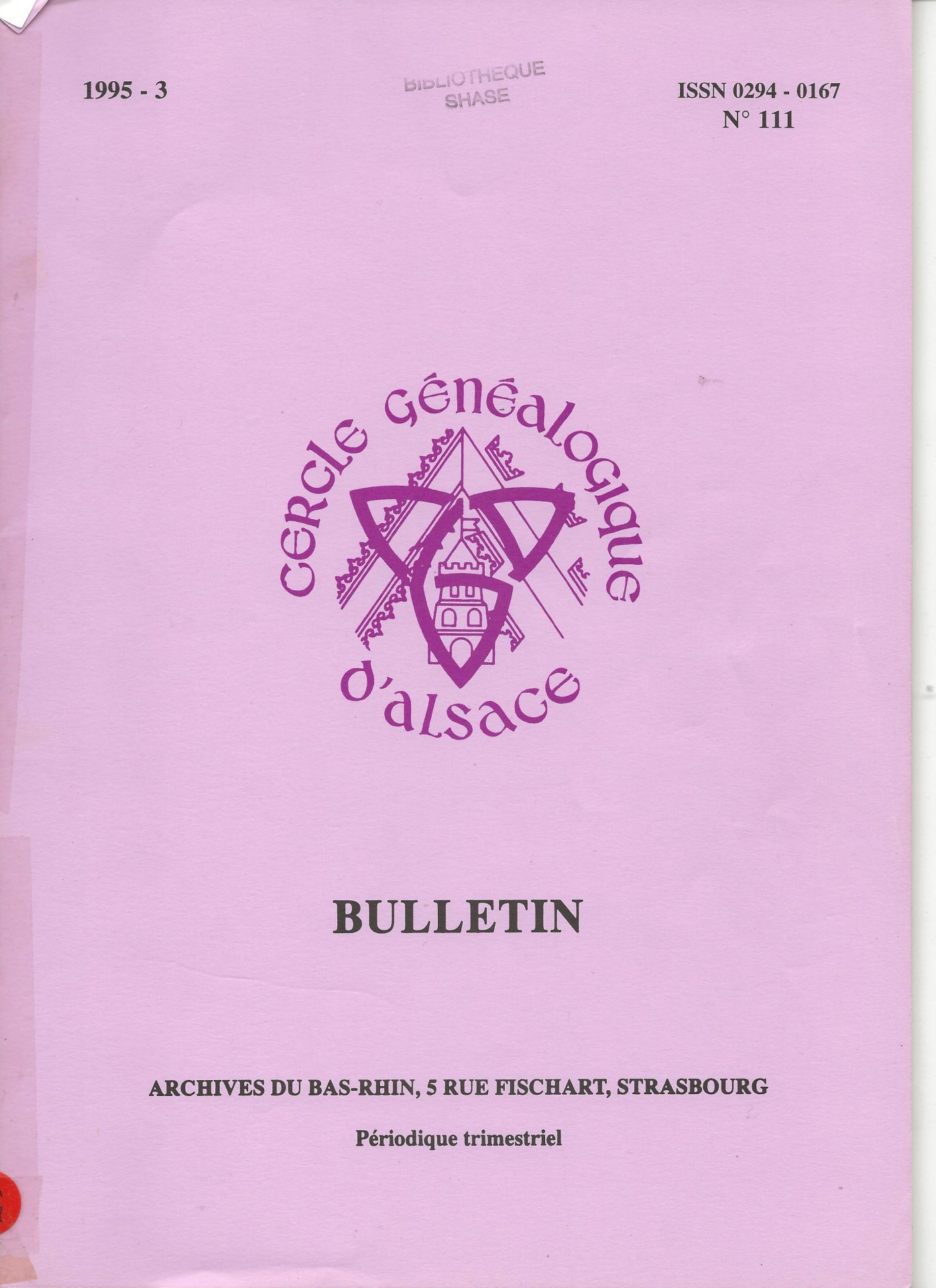 Bulletin du Cercle Généalogique d'Alsace