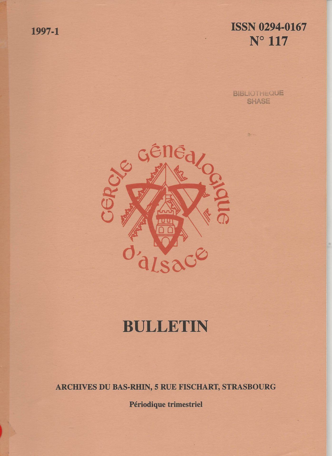 Bulletin du Cercle Généalogique d'Alsace