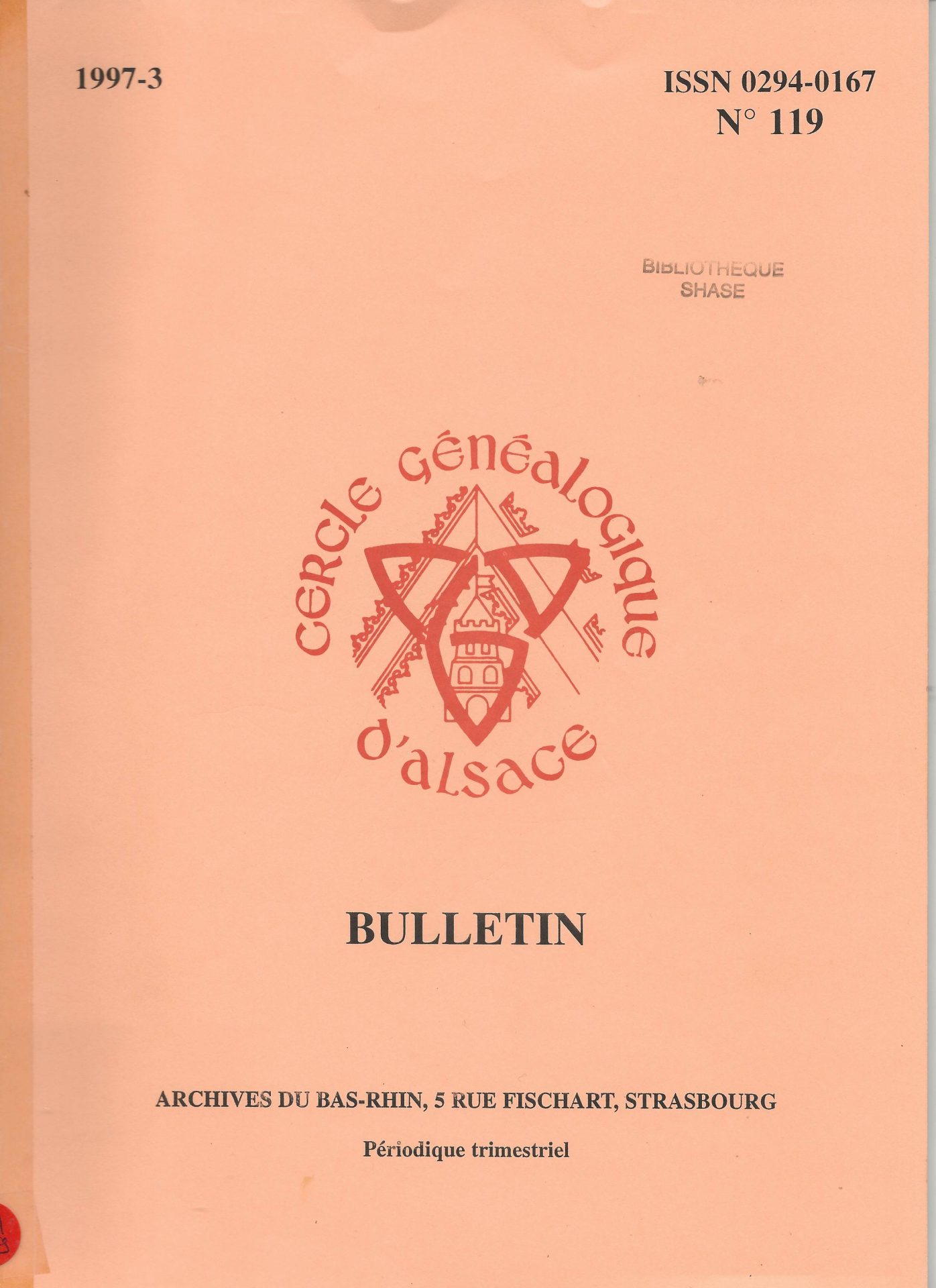 Bulletin du Cercle Généalogique d'Alsace